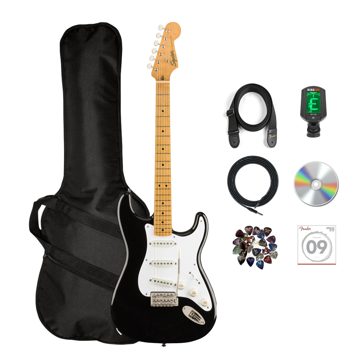 Fender Squier Classic Vibe '50s Stratocaster - Black w/ Gig Bag