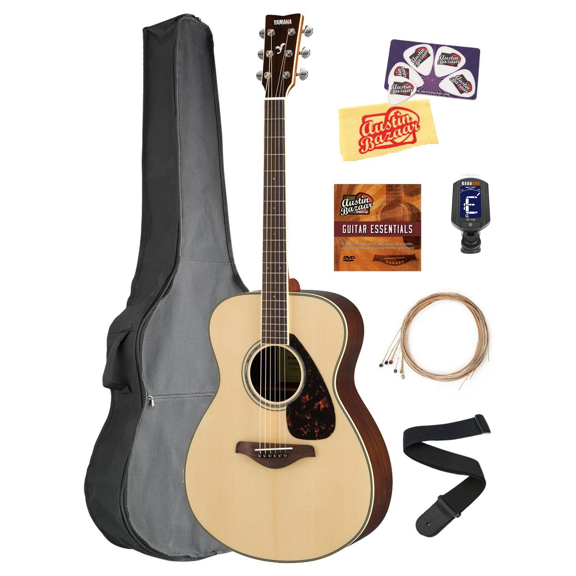 Yamaha FS830 Solid Top Small Body Acoustic Guitar - Natural w/ Gig Bag