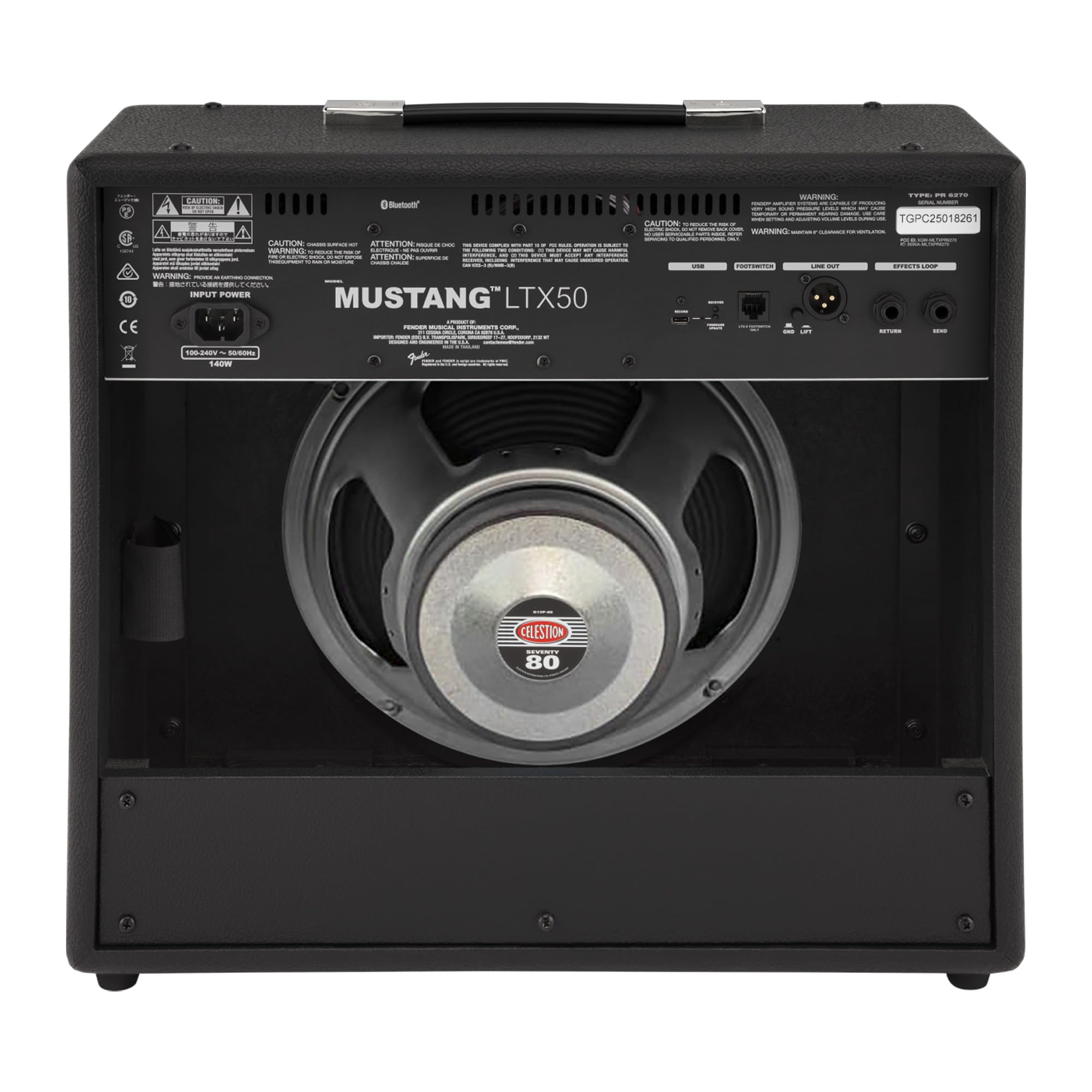 Fender Mustang LTX50 Guitar Combo Amplifier - Black w/ Amperstand Cradle