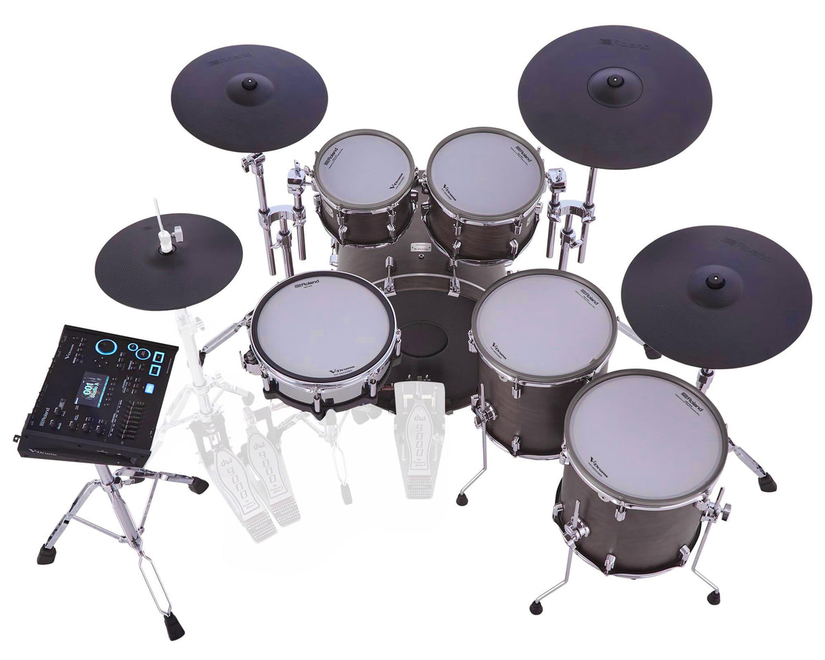 Roland VAD716-GE V-Drums Acoustic Design Electronic Drum Set - Gloss Ebony w/ Drum Throne