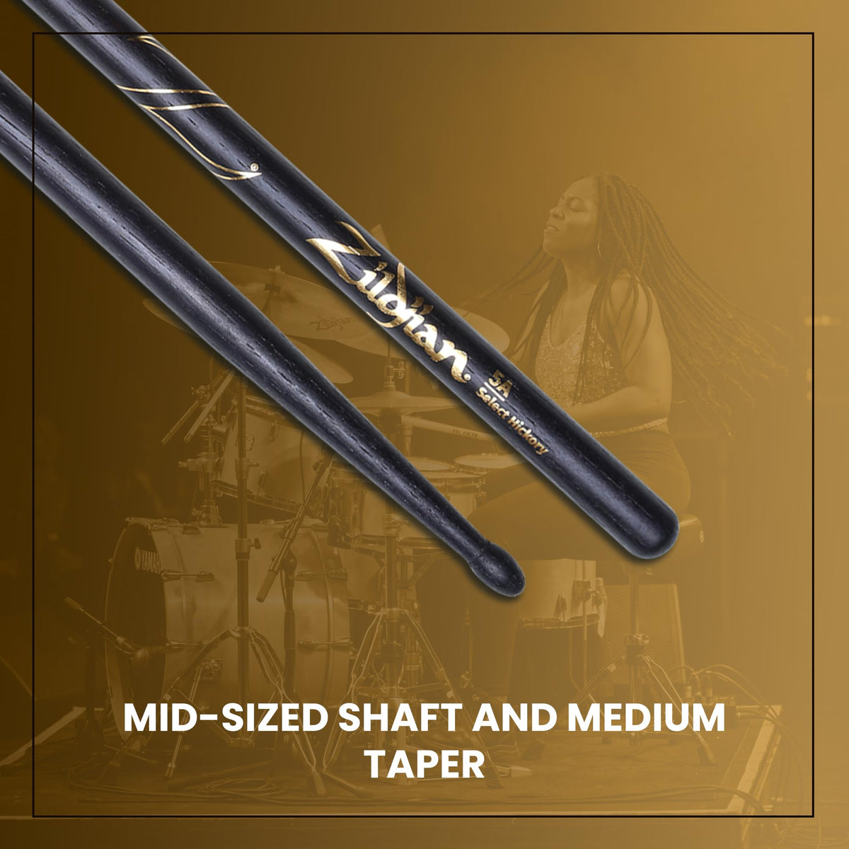 Zildjian 5A Black Drumsticks - 12 Pack