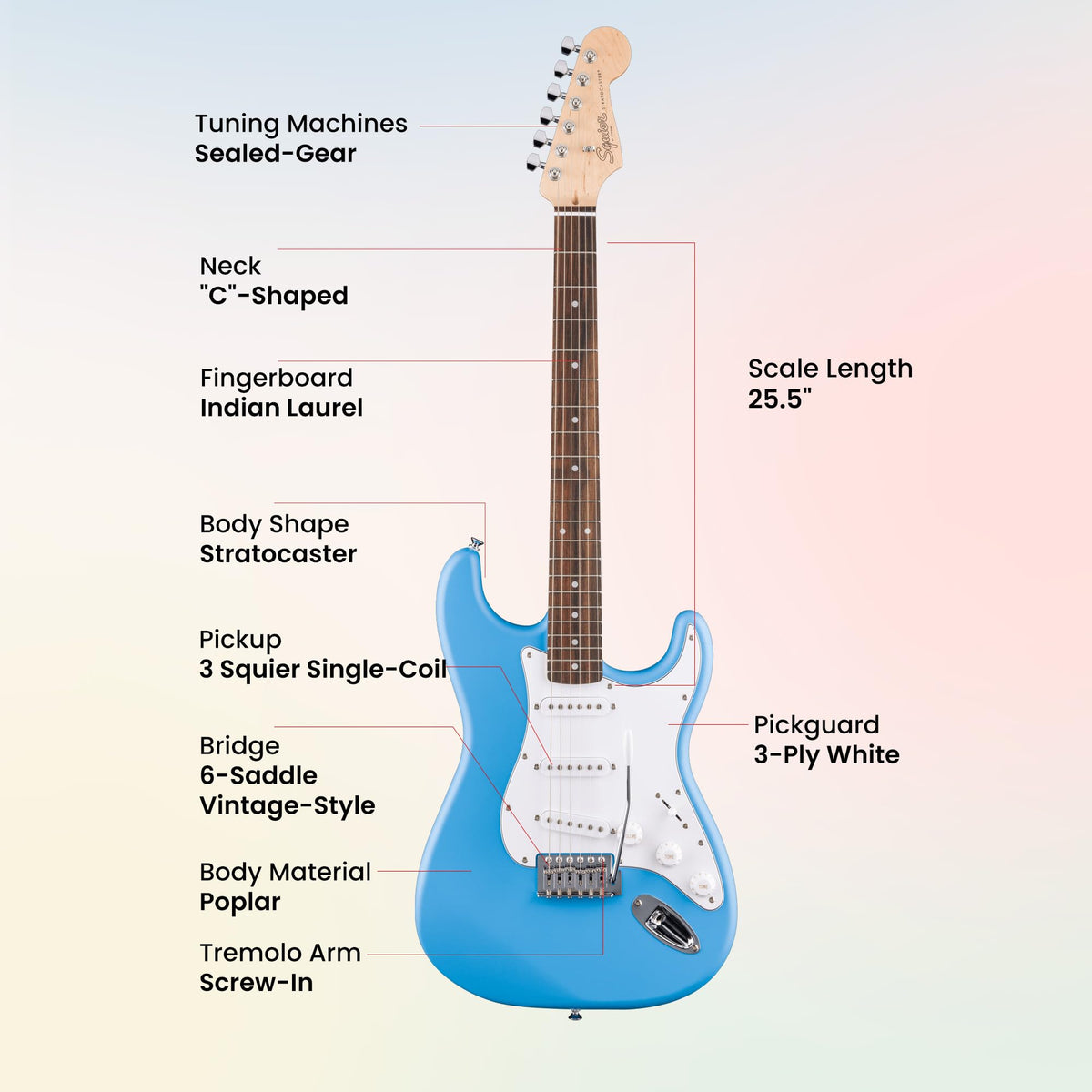 Fender Squier Stratocaster - California Blue w/ Gig Bag