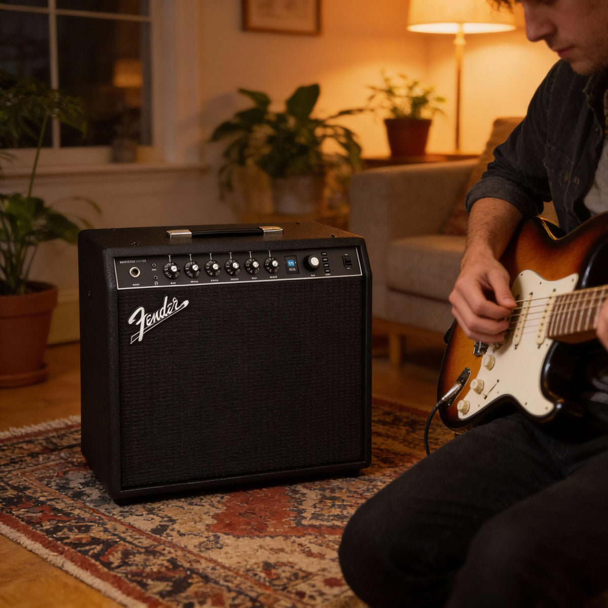 Fender Mustang LTX100 Guitar Combo Amplifier - Black w/ Instrument Cable