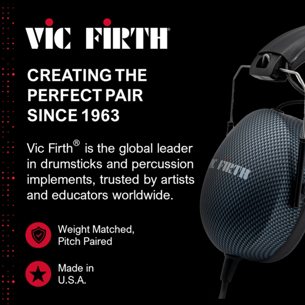 Vic Firth SIH3 Stereo Isolation Headphones