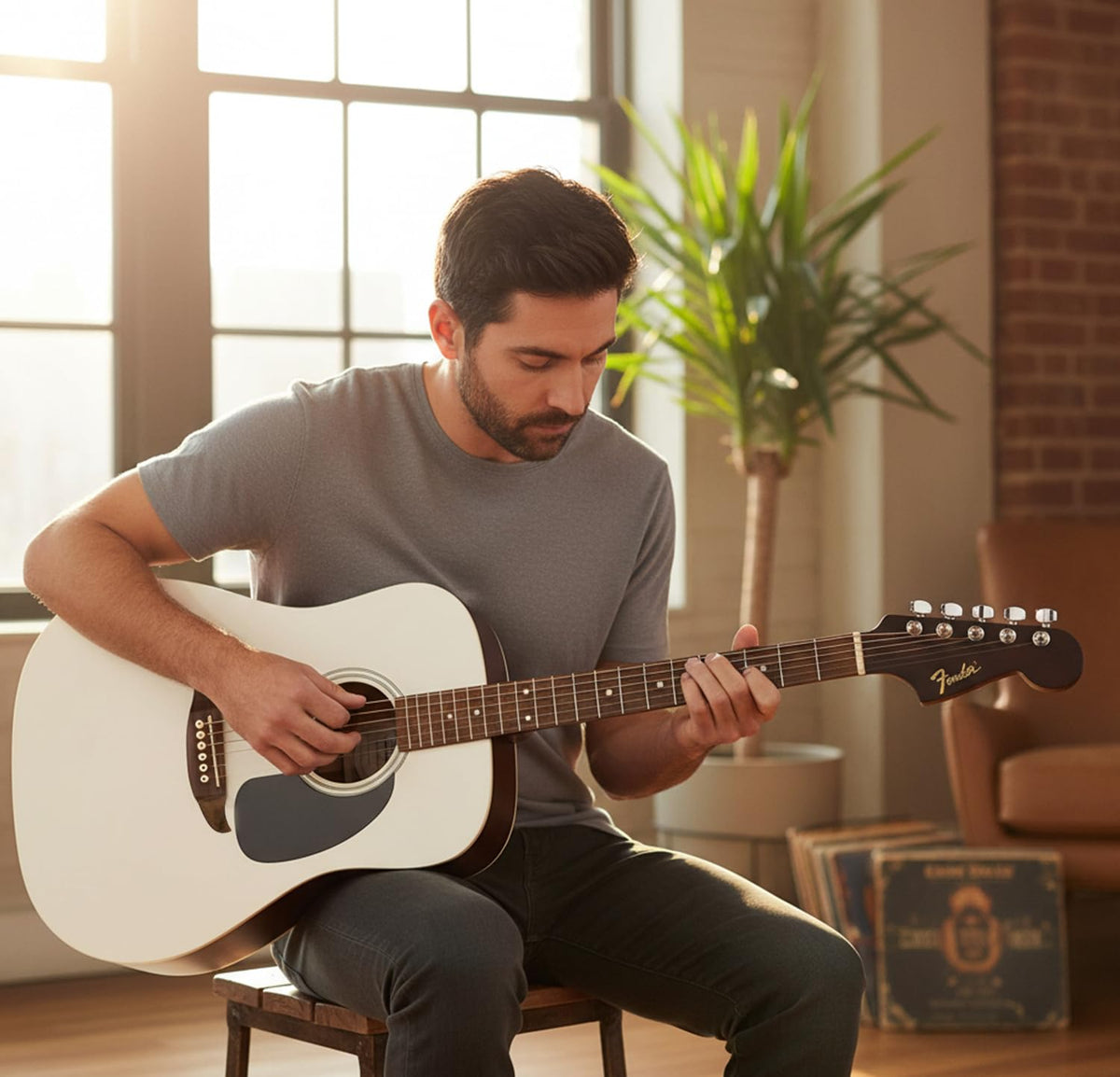 Fender California Redondo CE Dreadnought Acoustic-Electric Guitar - White
