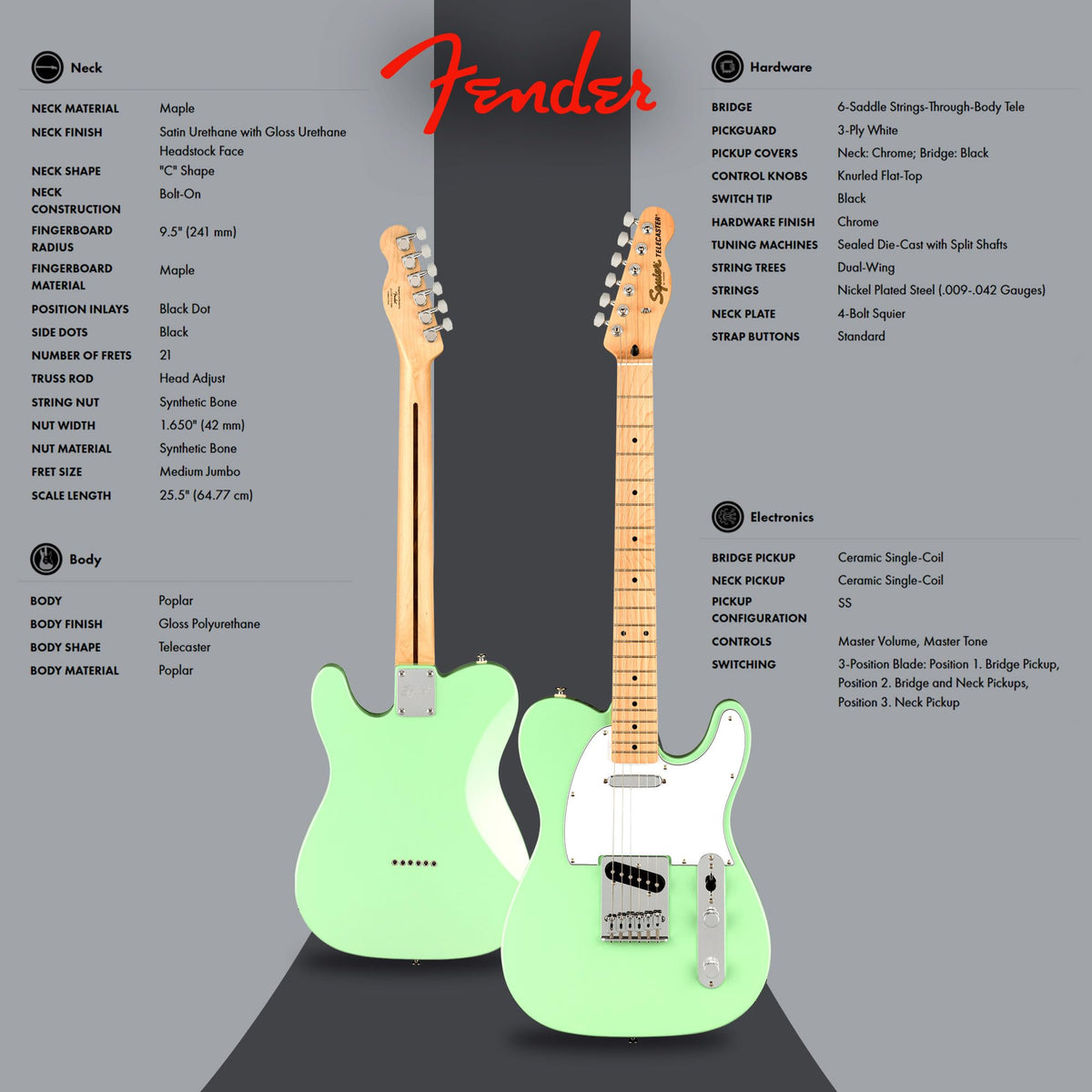 Fender Squier Affinity Telecaster - Surf Green w/ Frontman 10G Amplifier