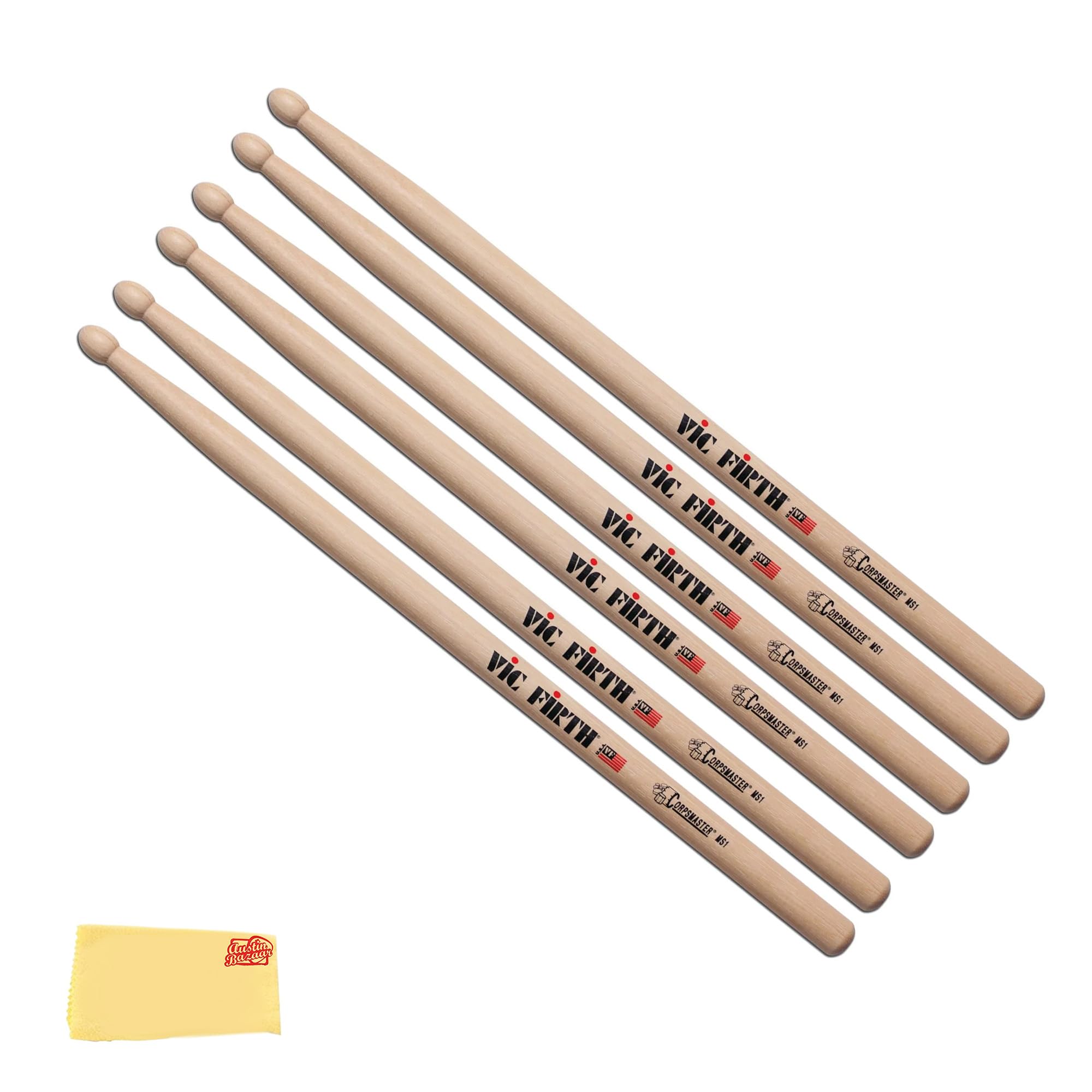Vic Firth Corpsmaster MS1 Snare Drumsticks - 3 Pack