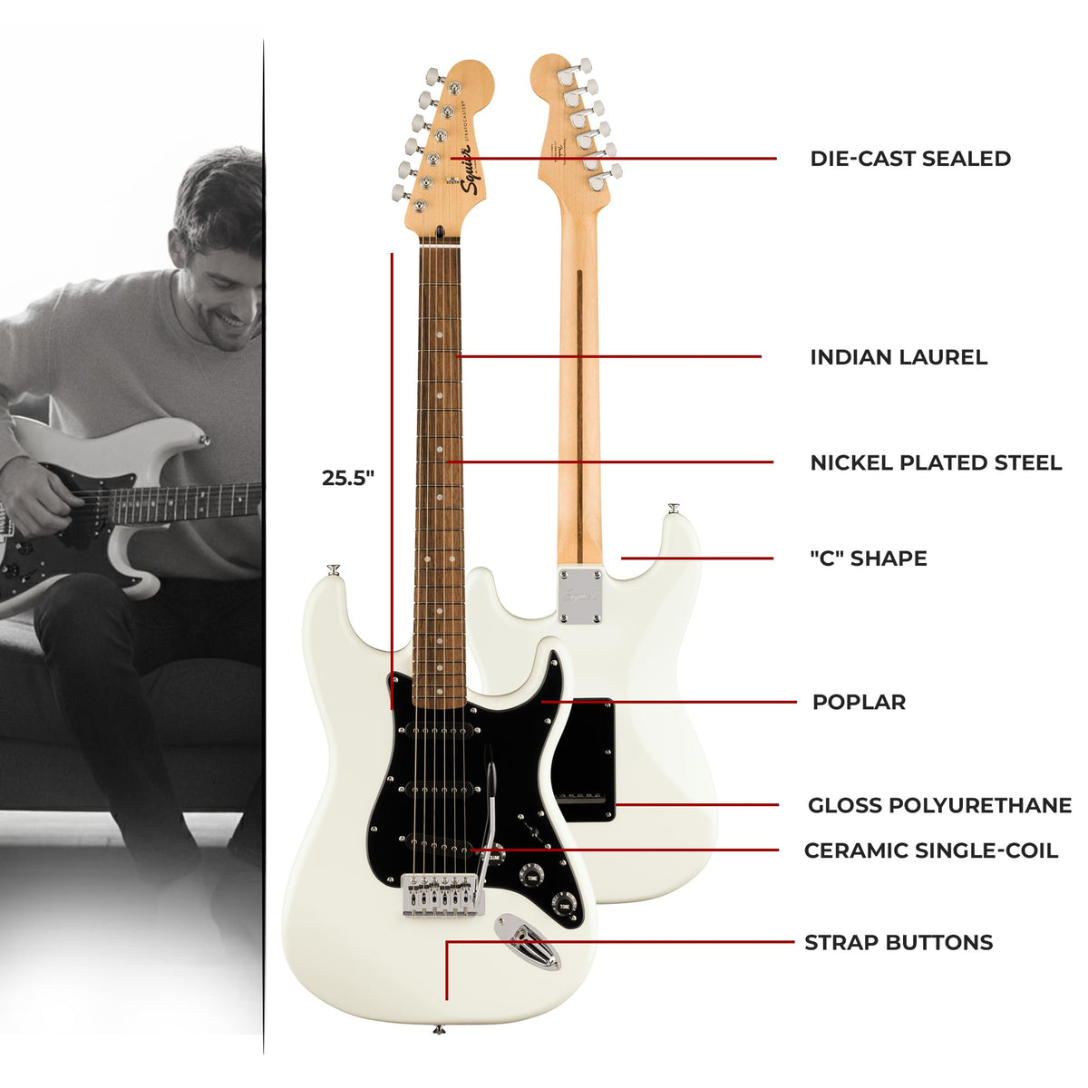 Fender Squier Sonic Stratocaster - Arctic White