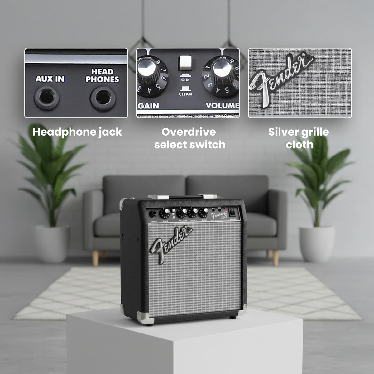 Fender Frontman 10G Guitar Combo Amplifier - Black w/ Instrument Cable