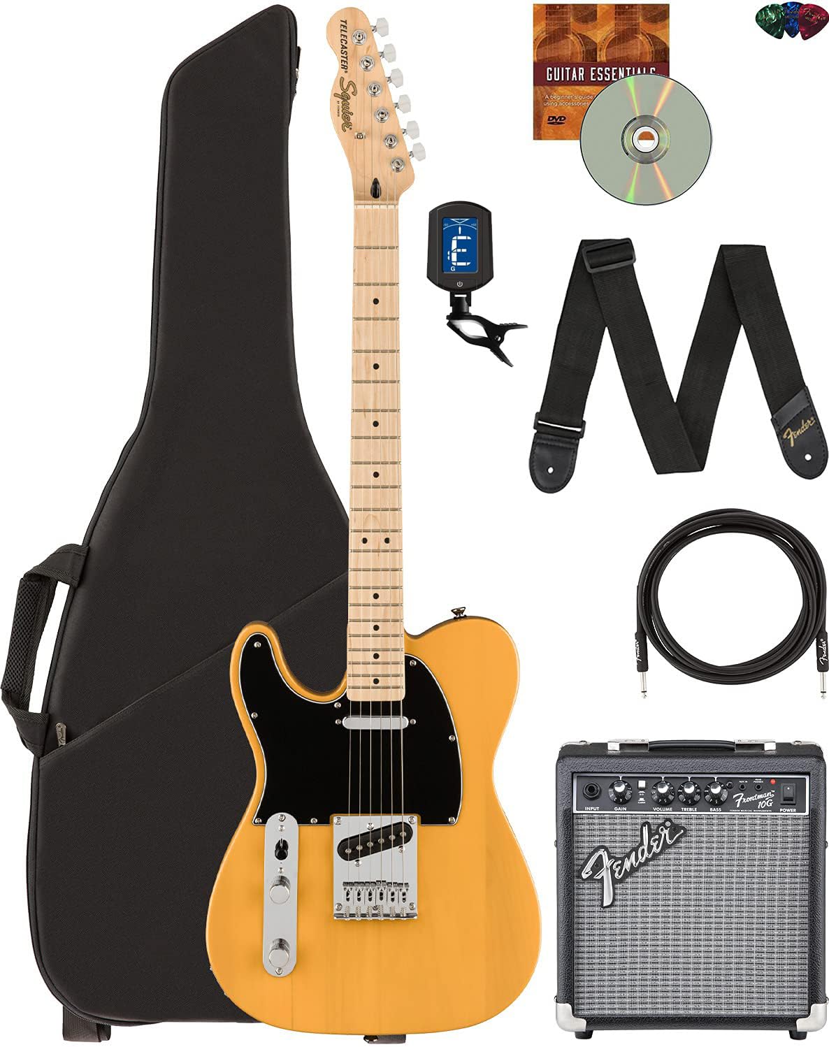 Fender Squier Affinity Telecaster, Left Handed - Butterscotch Blonde w/ Frontman 10G Amplifier