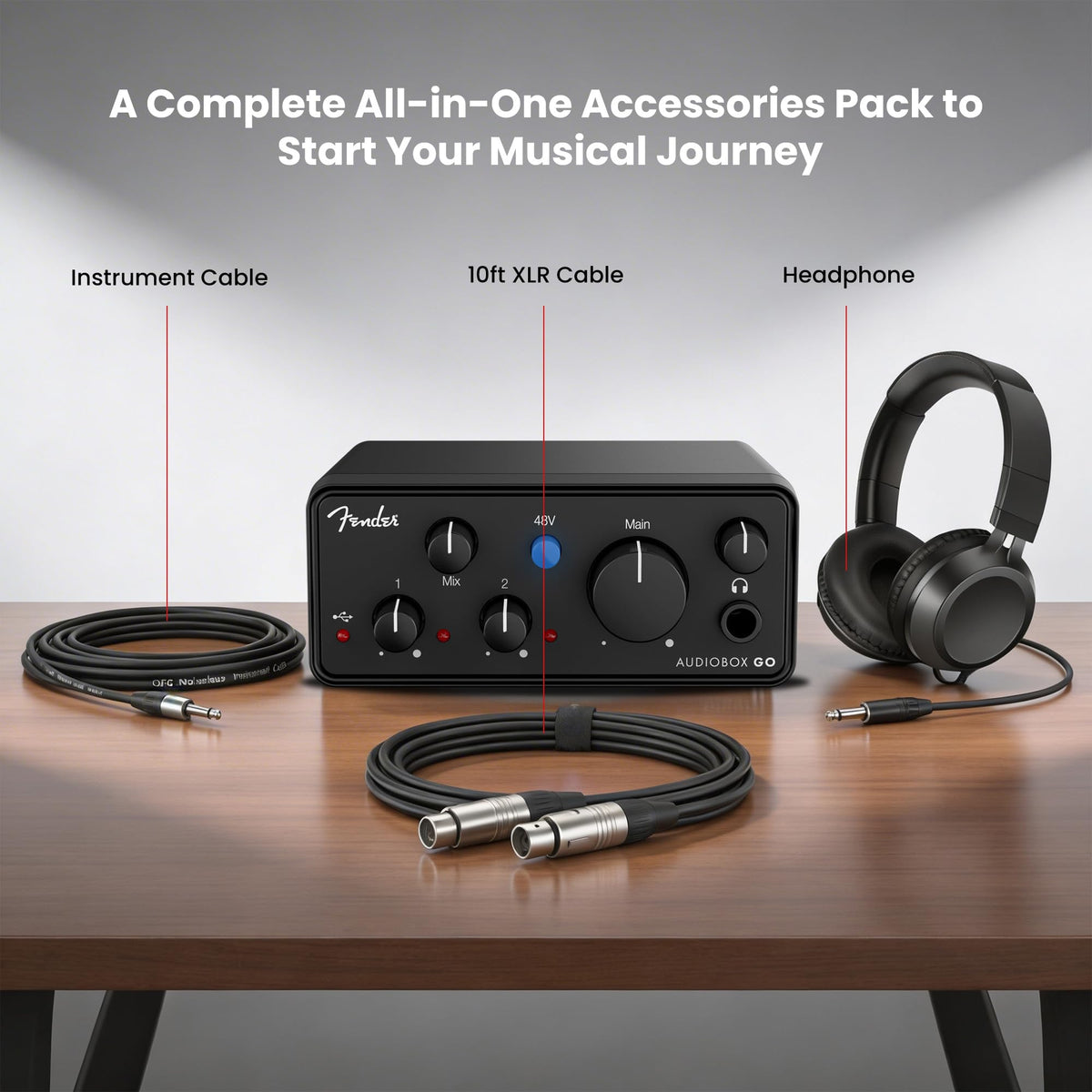 Fender AudioBox Go USB-C Audio Interface w/ Headphones