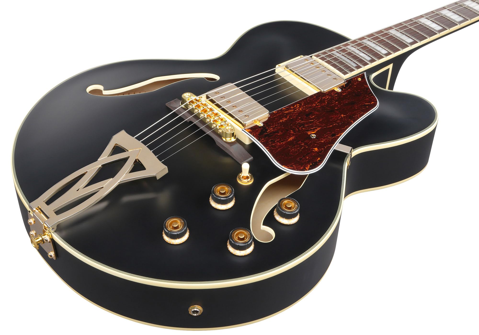 Ibanez AF75G AF Artcore Hollow Body Electric Guitar - Black Flat w/ Gig Bag