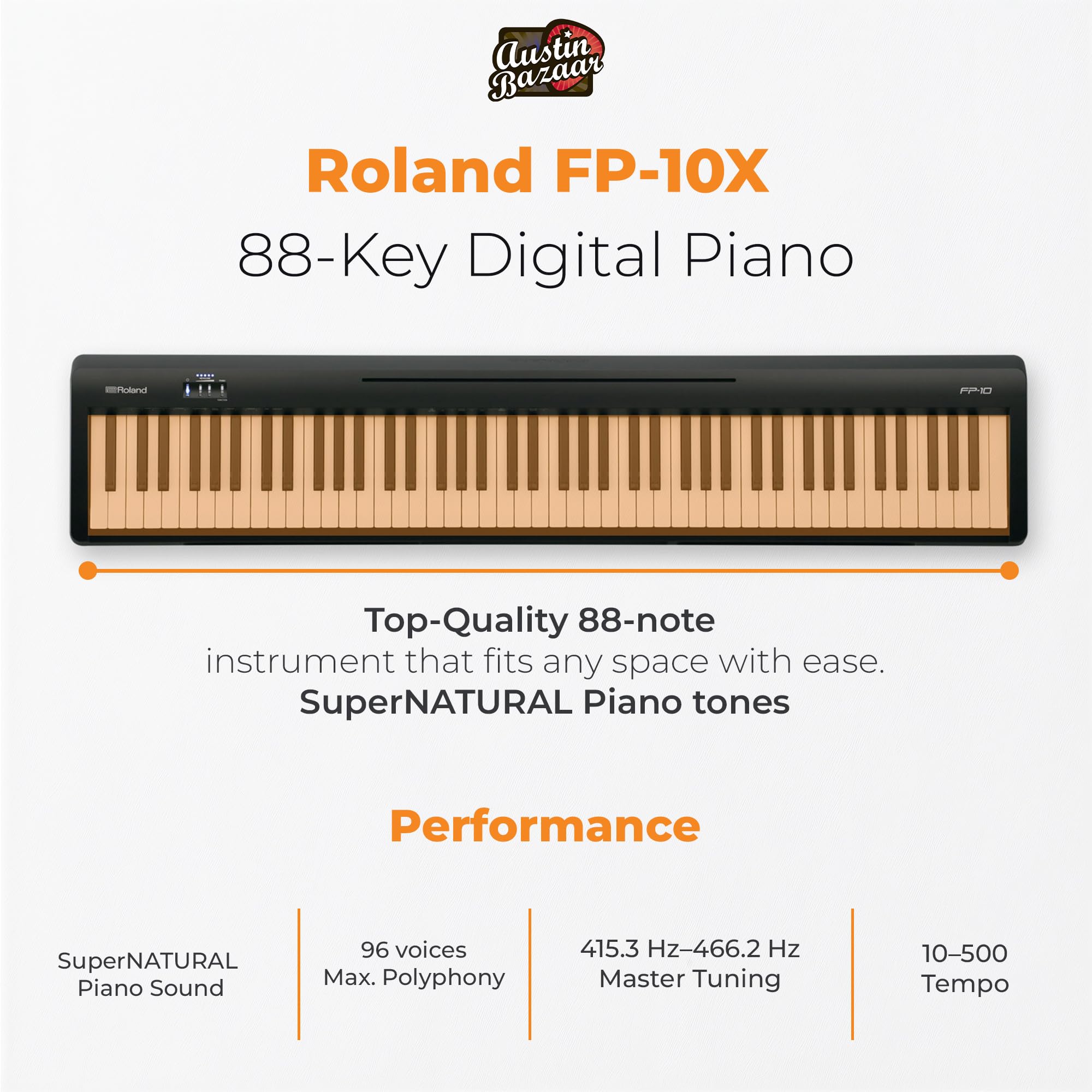 Roland FP-10 88-Key Digital Piano w/ Adjustable Stand