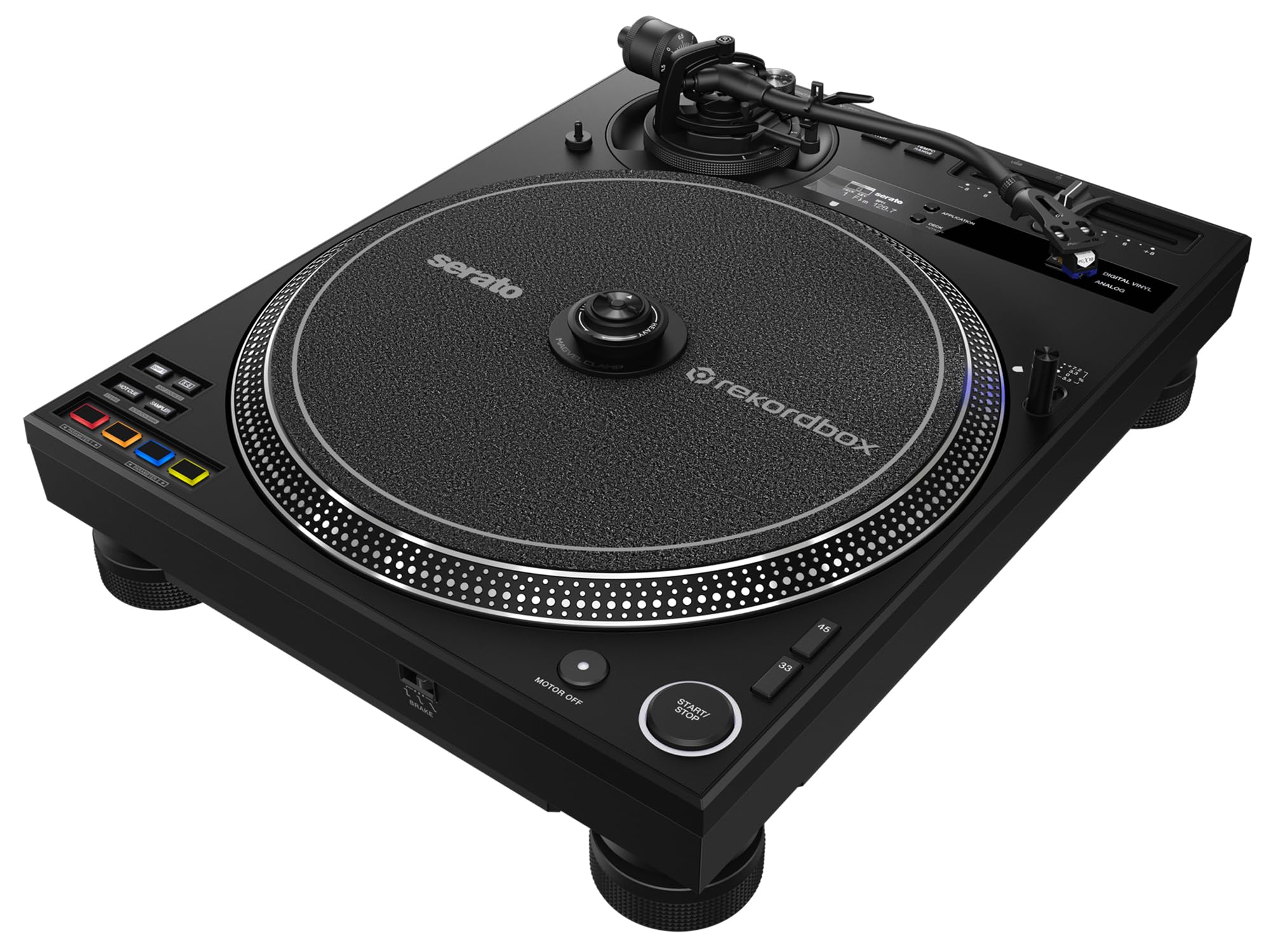 Pioneer DJ PLX-CRSS12 Professional Direct Drive Turntable with DVS Control - Black w/ Headphones