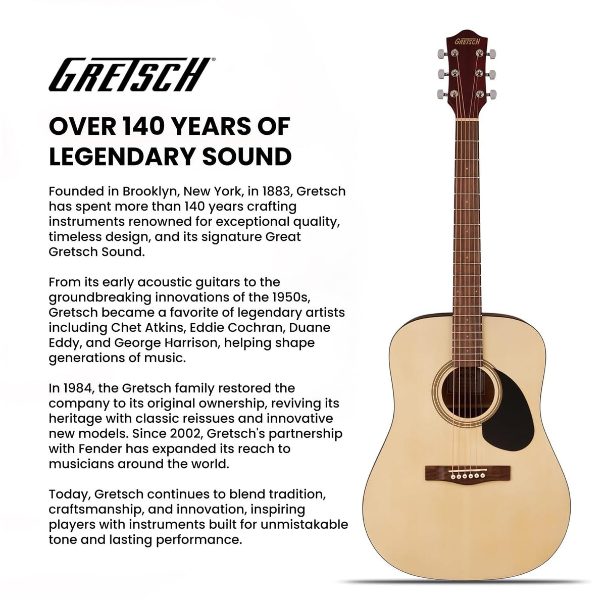 Gretsch Prelude D100 Dreadnought Acoustic Guitar - Natural