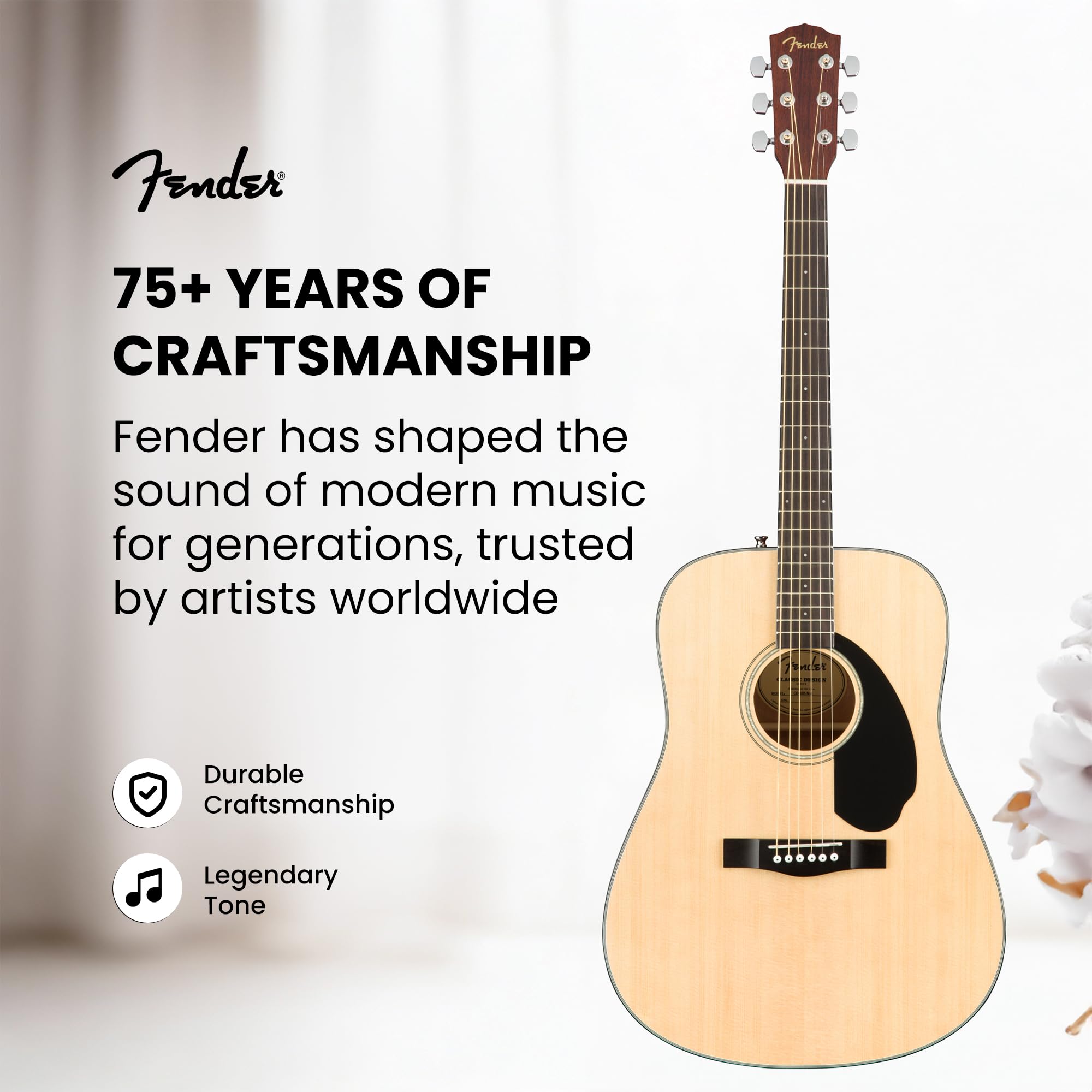 Fender FA-125 Dreadnought Acoustic Guitar - Natural w/ Gig Bag