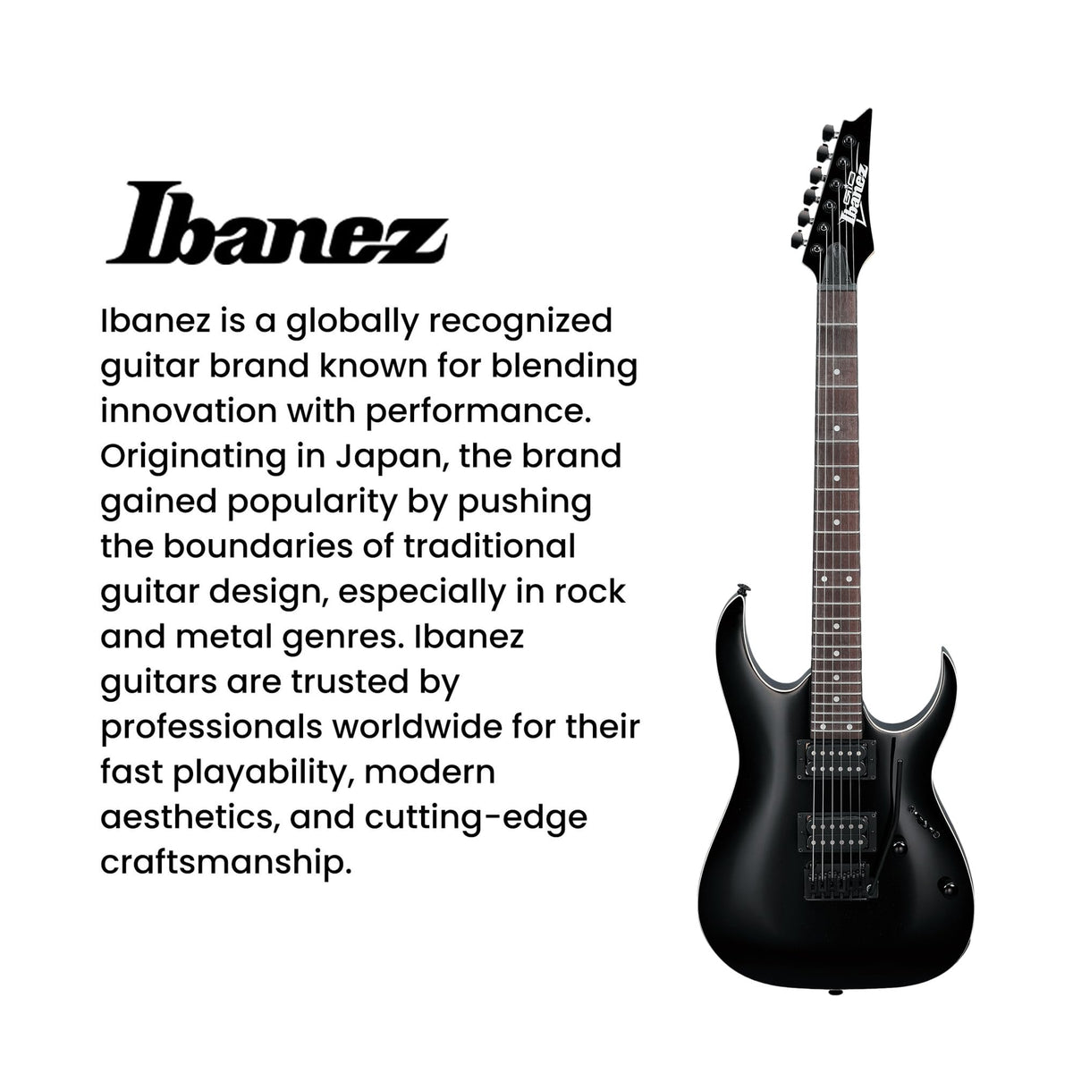 Ibanez GRGA120 RGA Gio Electric Guitar - Black Night w/ Amplifier