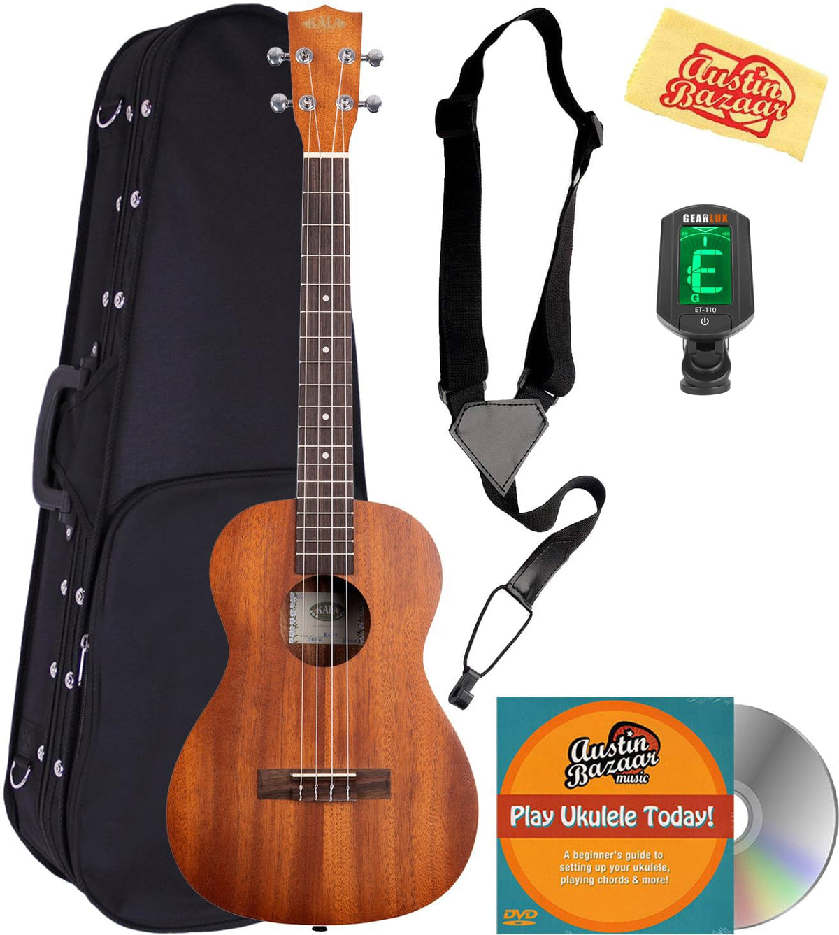 Kala KA-B Satin Mahogany Baritone Ukulele w/ Hard Case