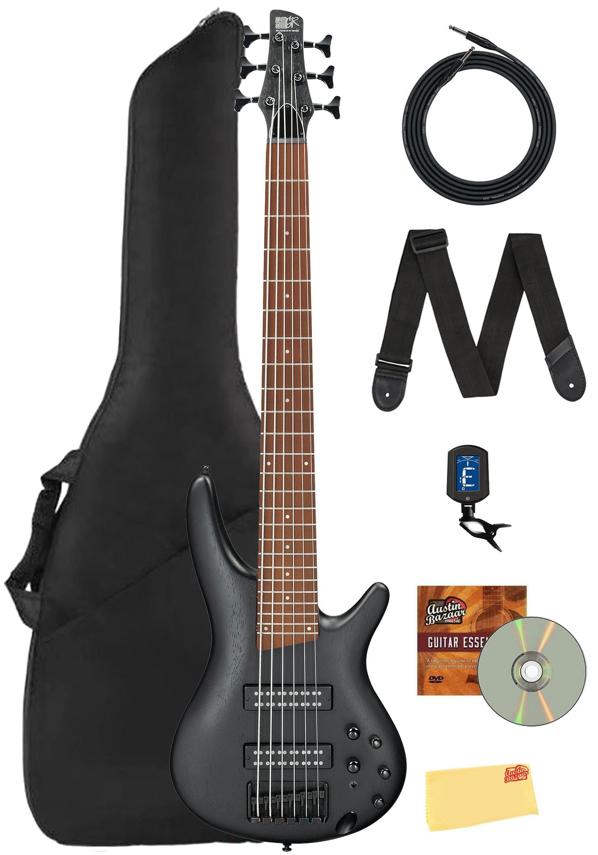 Ibanez SR306EB SR Standard 6-String Bass Guitar - Weathered Black w/ Gig Bag