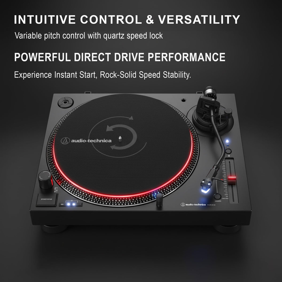 Audio-Technica AT-LP120XBT-USB Wireless Direct-Drive Turntable - Black w/ Headphones