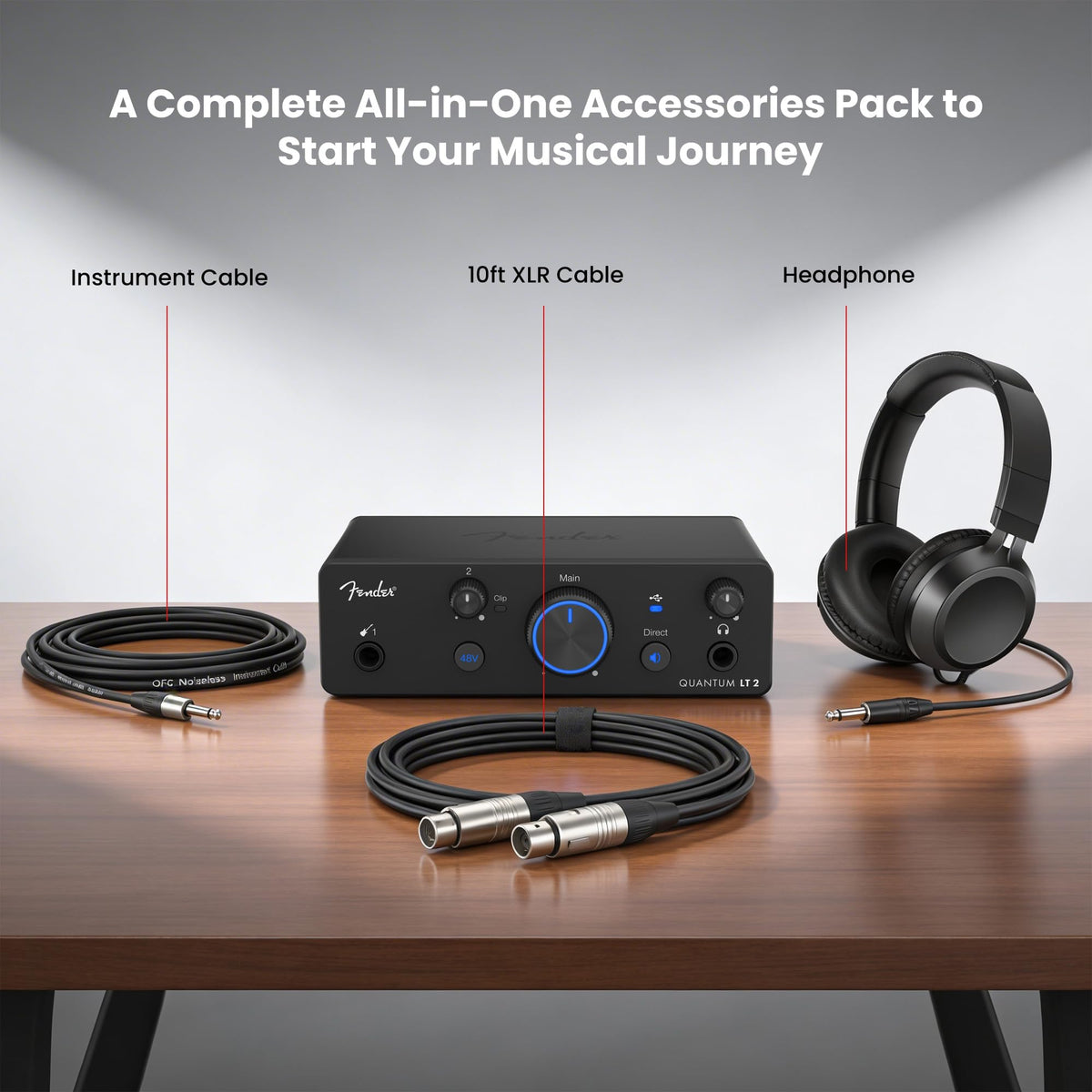 Fender Quantum LT 2 USB-C Audio Interface w/ Headphones