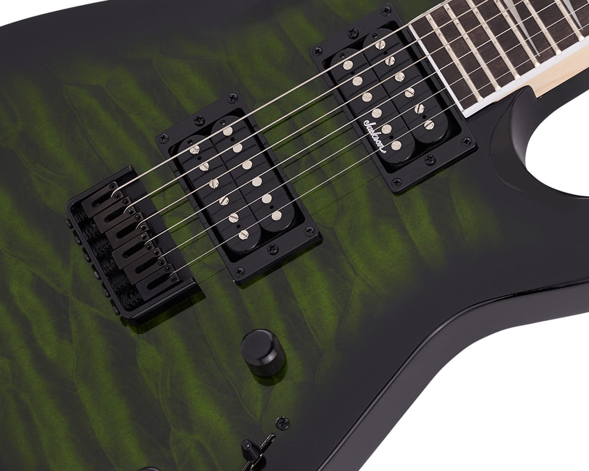 Jackson JS Series Dinky Arch Top JS32Q DKA HT Electric Guitar - Transparent Green Burst w/ Instrument Cable