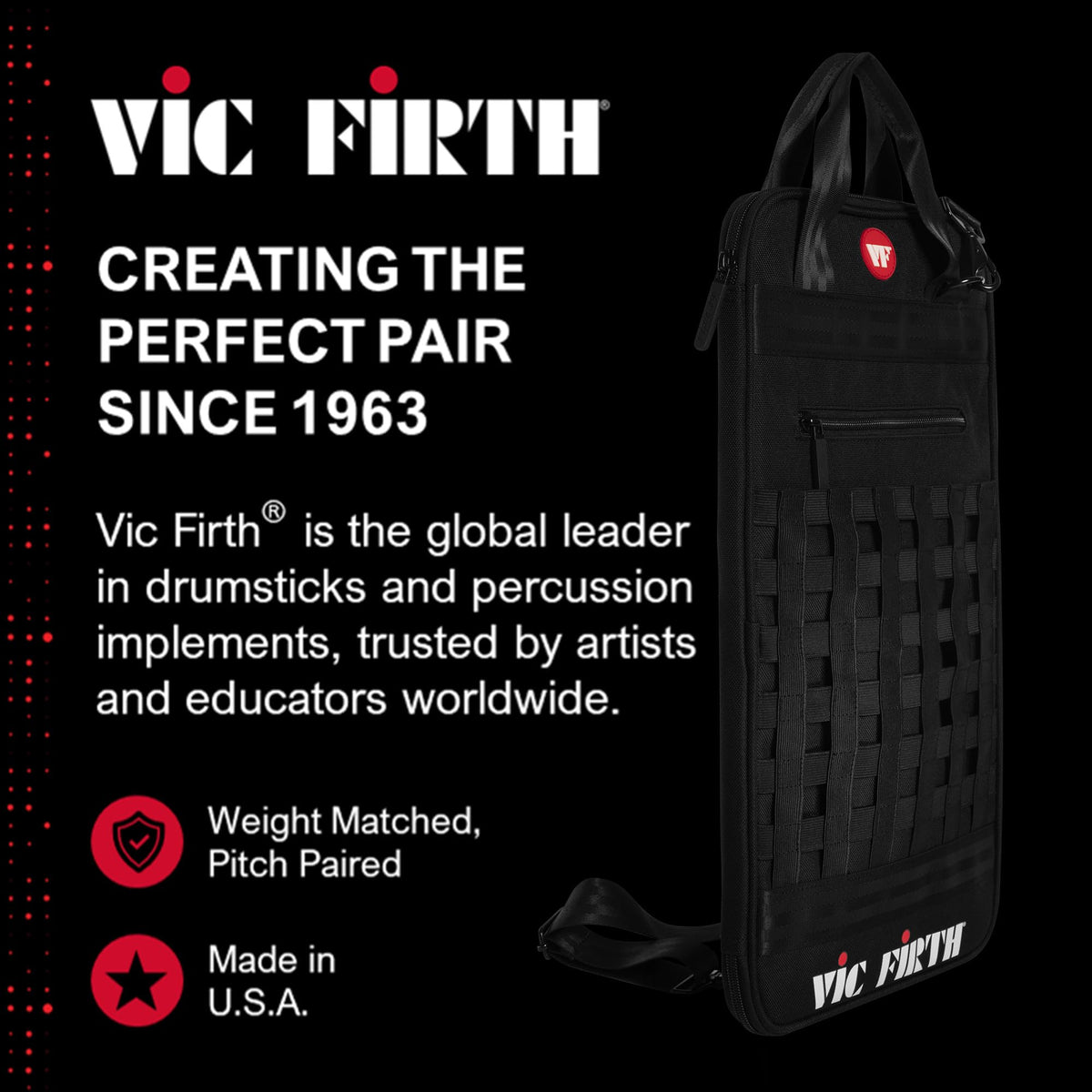 Vic Firth VXSB0063 Performer Classic Stick Bag - Black