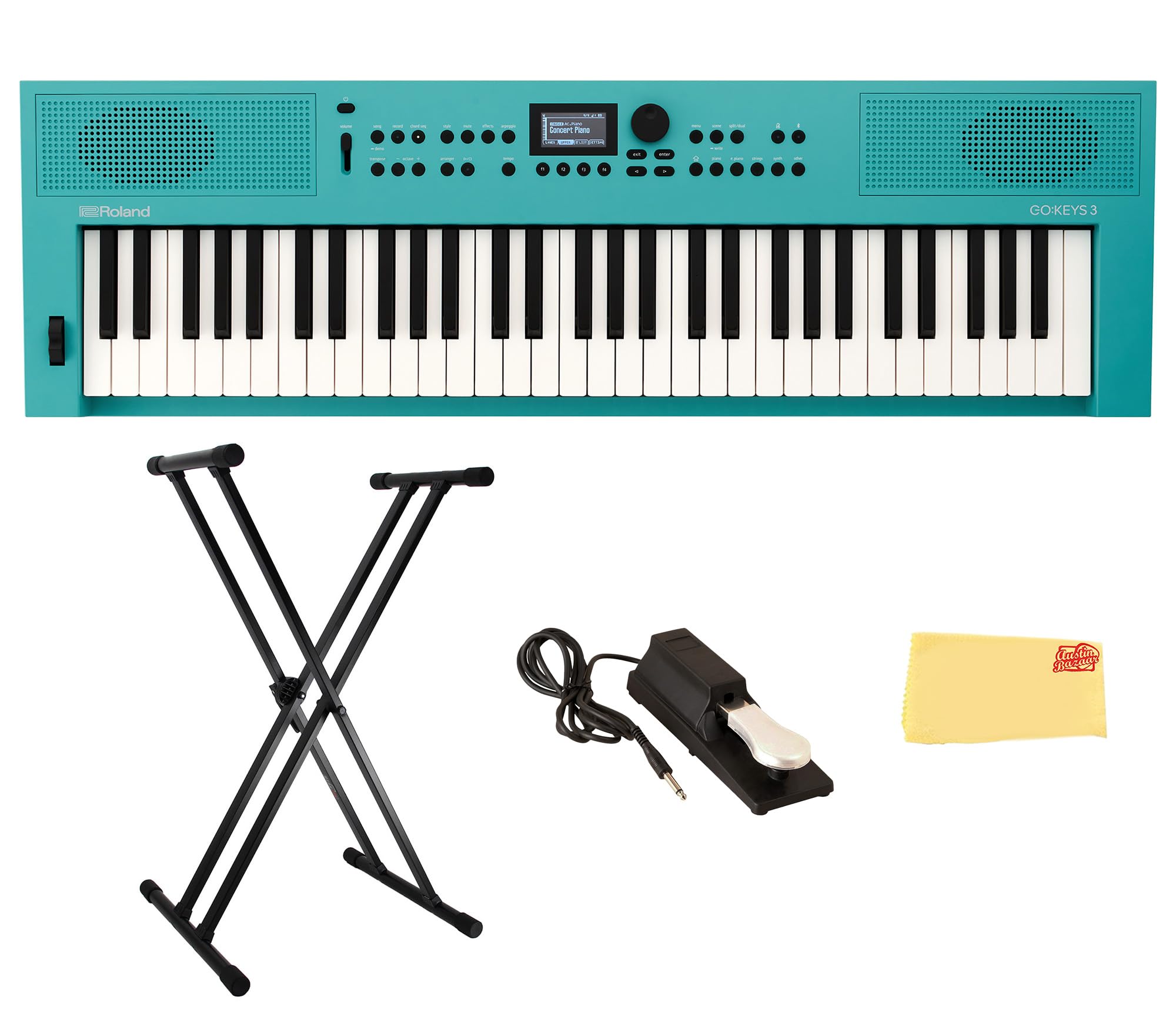 Roland GO:KEYS 3 Music Creation Keyboard - Turquoise w/ Adjustable Stand