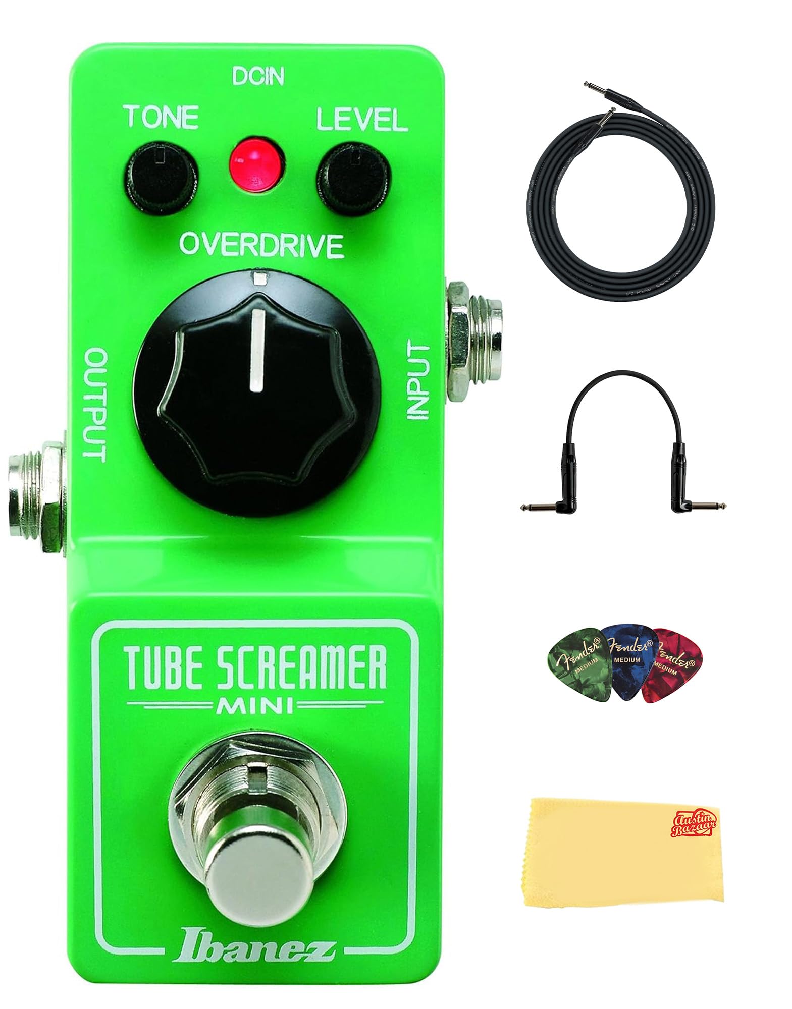 Ibanez TSMINI Mini Tube Screamer Overdrive Pedal w/ Instrument Cable