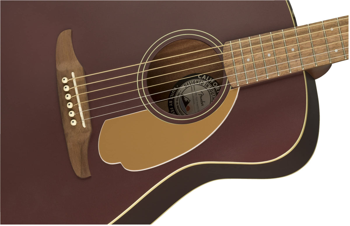 Fender Malibu Player Acoustic-Electric Guitar - Burgundy Satin w/ Gig Bag