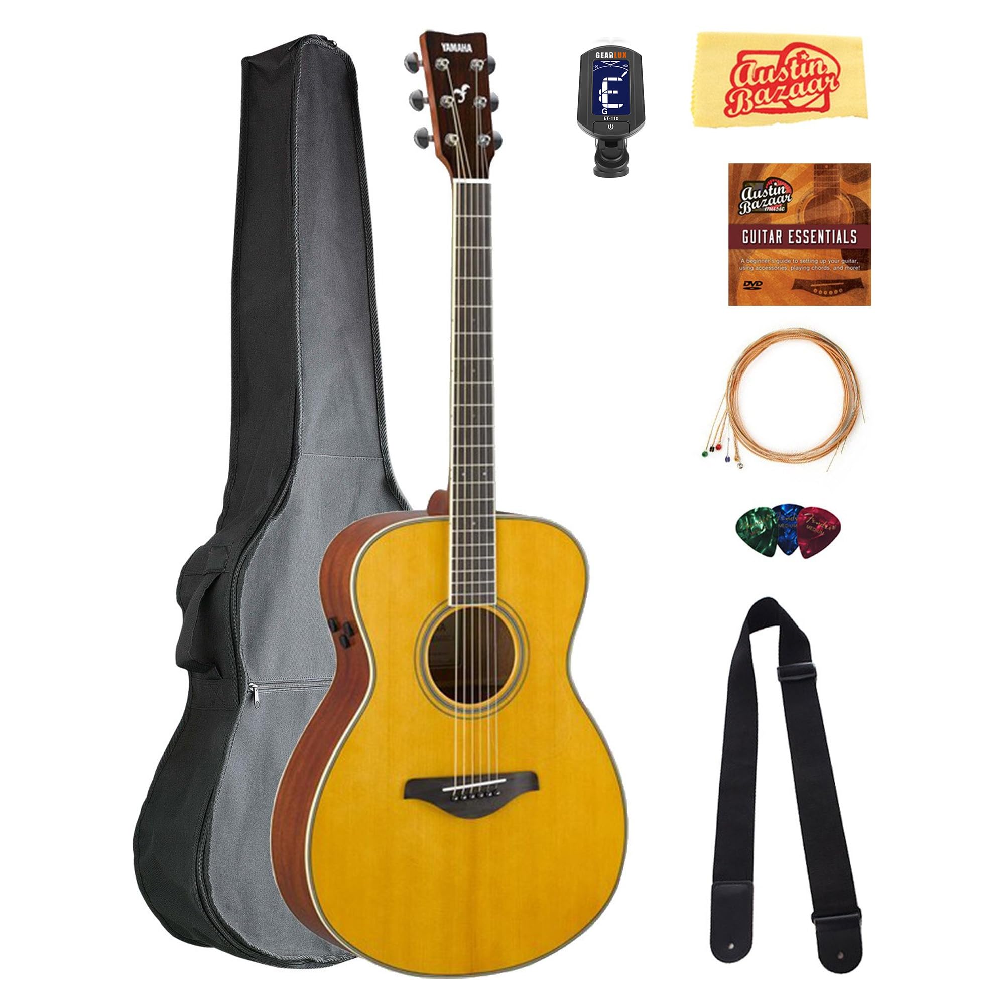 Yamaha FS-TA TransAcoustic Concert Acoustic-Electric Guitar - Vintage Tint w/ Gig Bag