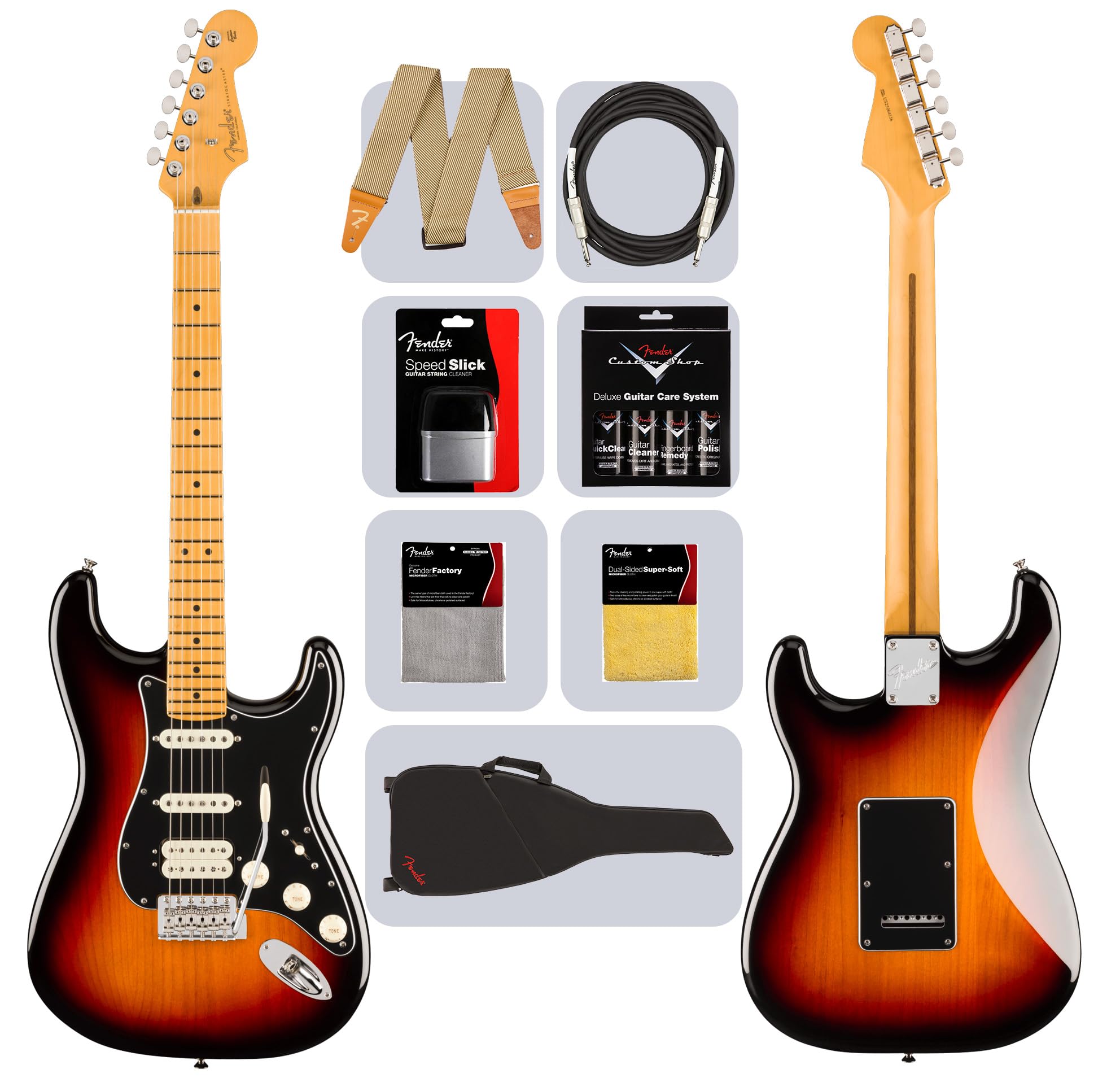 Fender American Professional Classic Stratocaster HSS - 3-Color Sunburst w/ Cleaning Kit