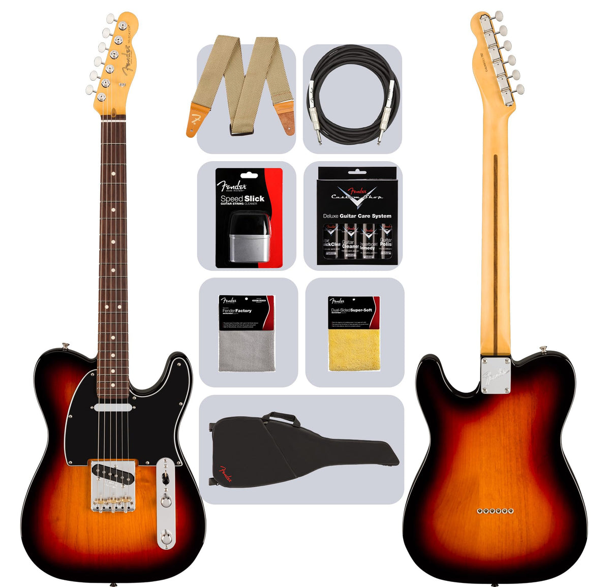 Fender American Professional Classic Telecaster - 3-Color Sunburst w/ Cleaning Kit
