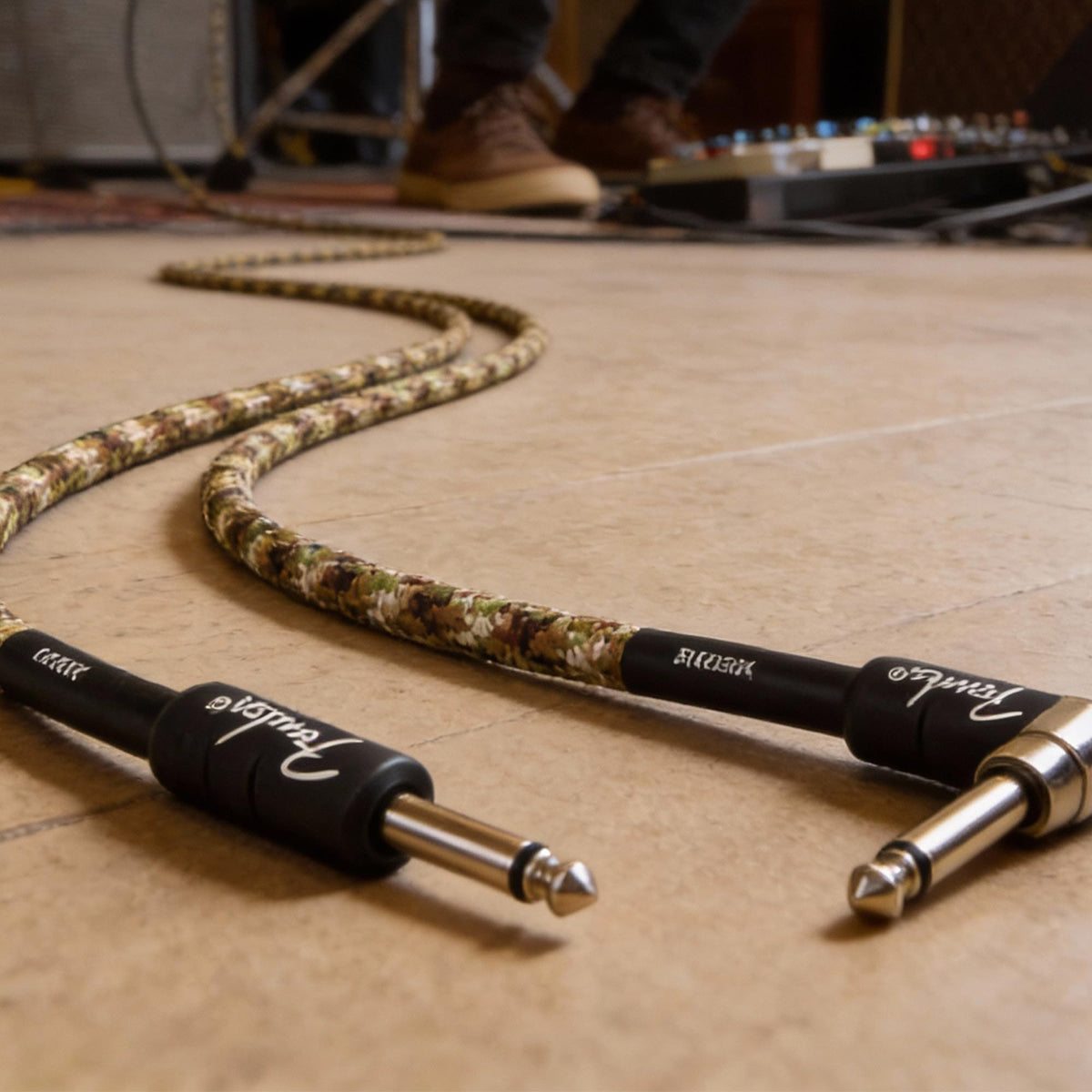 Fender 10-Foot Professional Instrument Cable, Straight-Angled, Desert Camo - 2 Pack