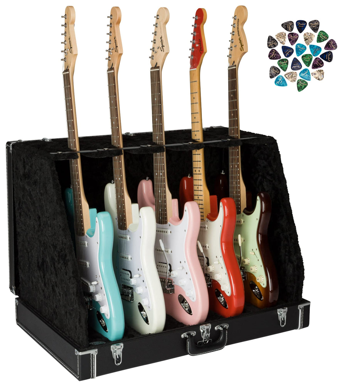 Fender Classic 5-Guitar Case Stand - Black w/ Picks
