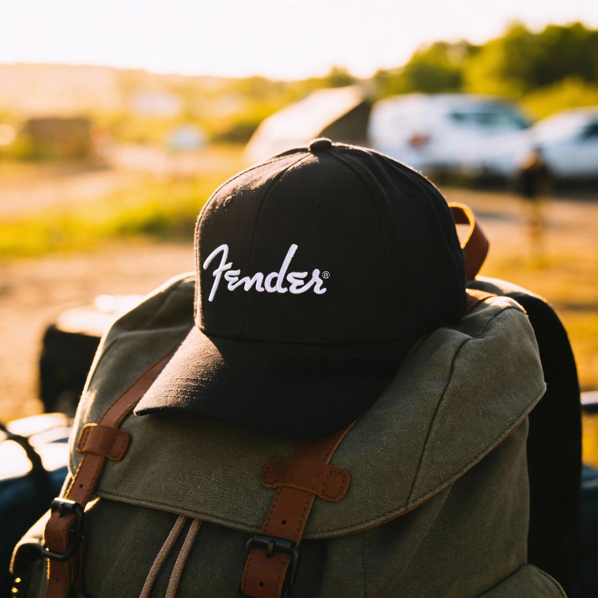 Fender Spaghetti Logo Hat, One Size Fits Most - Black w/ Picks