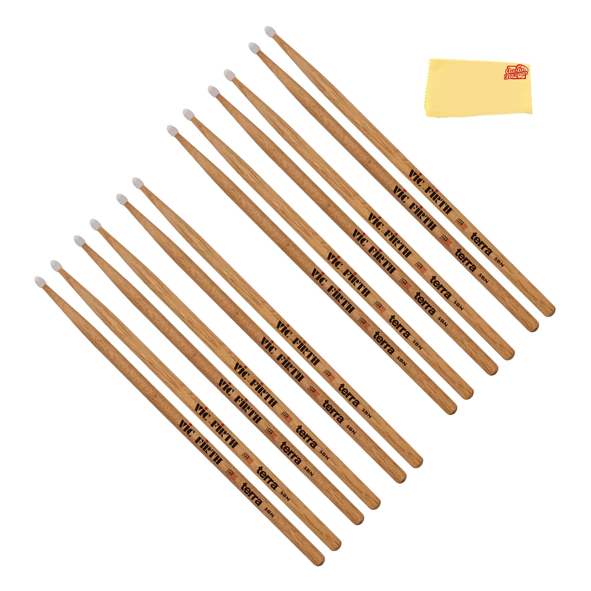Vic Firth American Classic 5B Terra Nylon Tip Drumsticks - 6 Pack