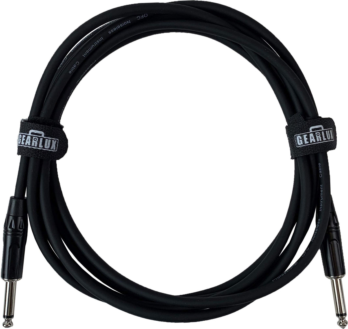 Gearlux 10-Foot Instrument Cable, Straight-Straight, Black - 6 Pack