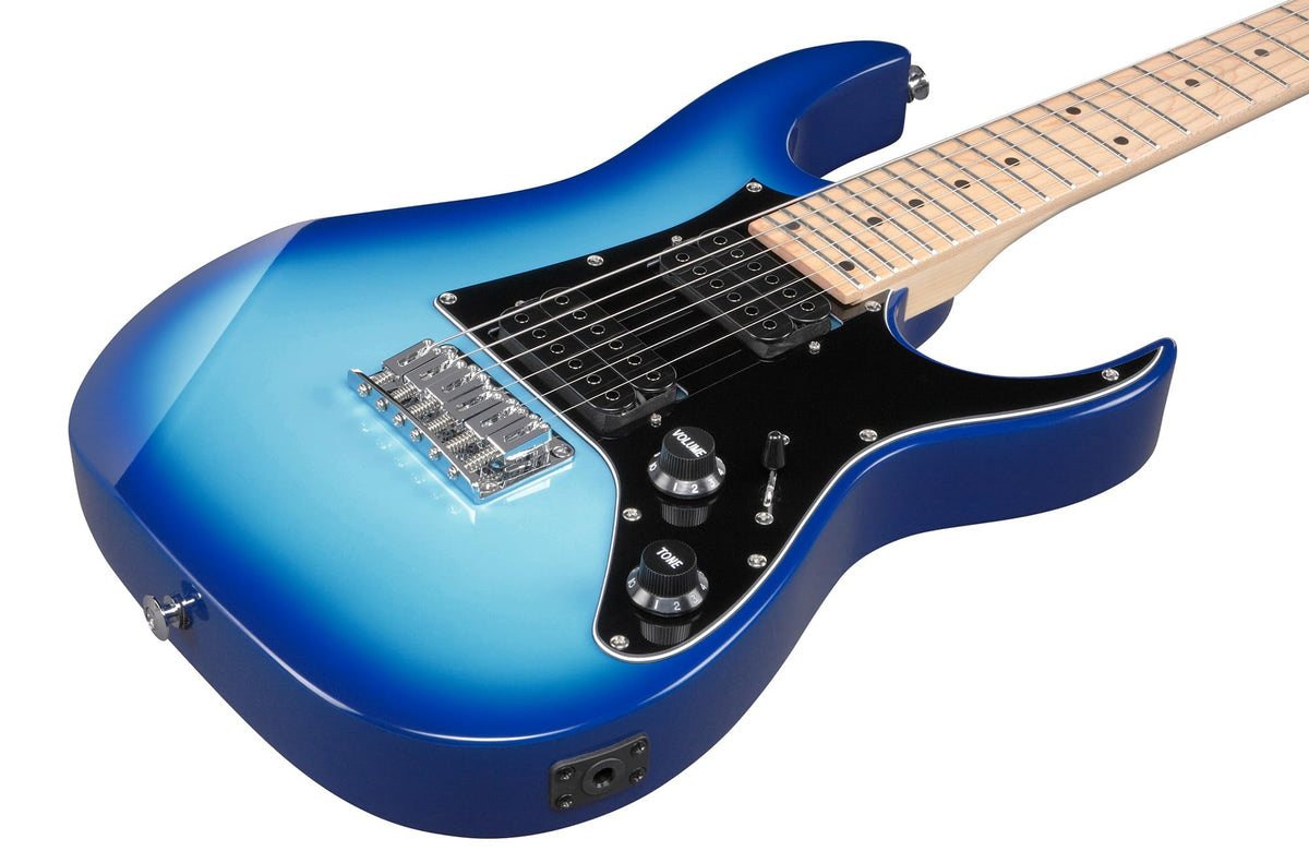 Ibanez GRGM21M RG Gio miKro Short-Scale Electric Guitar - Blue Burst w/ Amplifier