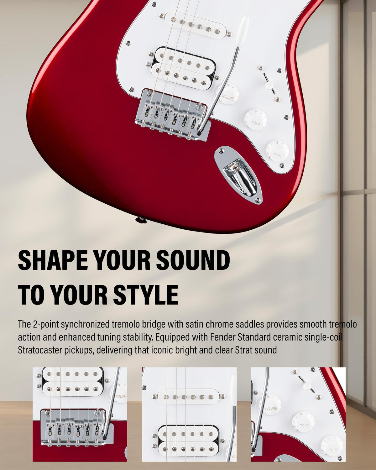Fender Standard Stratocaster HSS - Candy Cola w/ Guitar Cleaning Kit