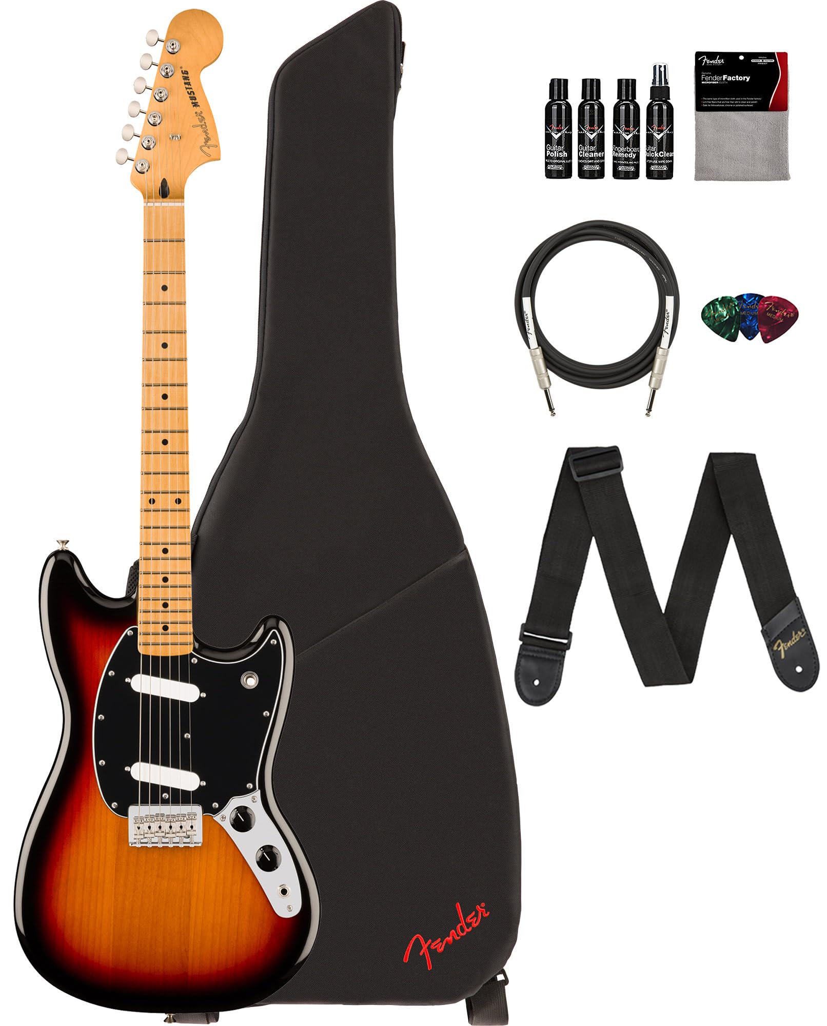 Fender Player II Mustang - 3-Color Sunburst w/ Cleaning Kit