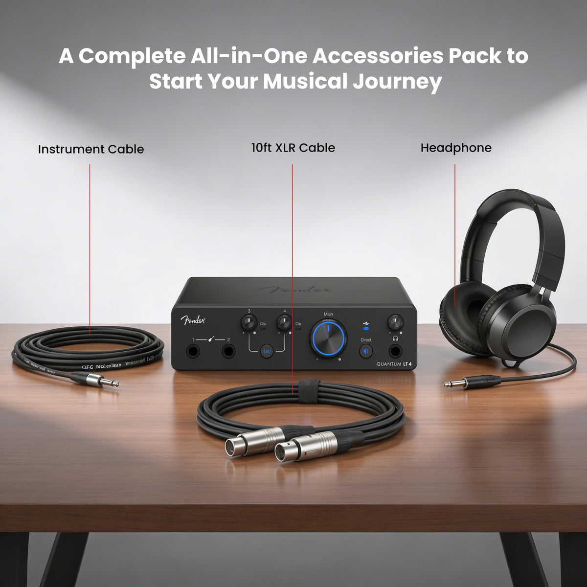Fender Quantum LT 4 USB-C Audio Interface w/ Headphones