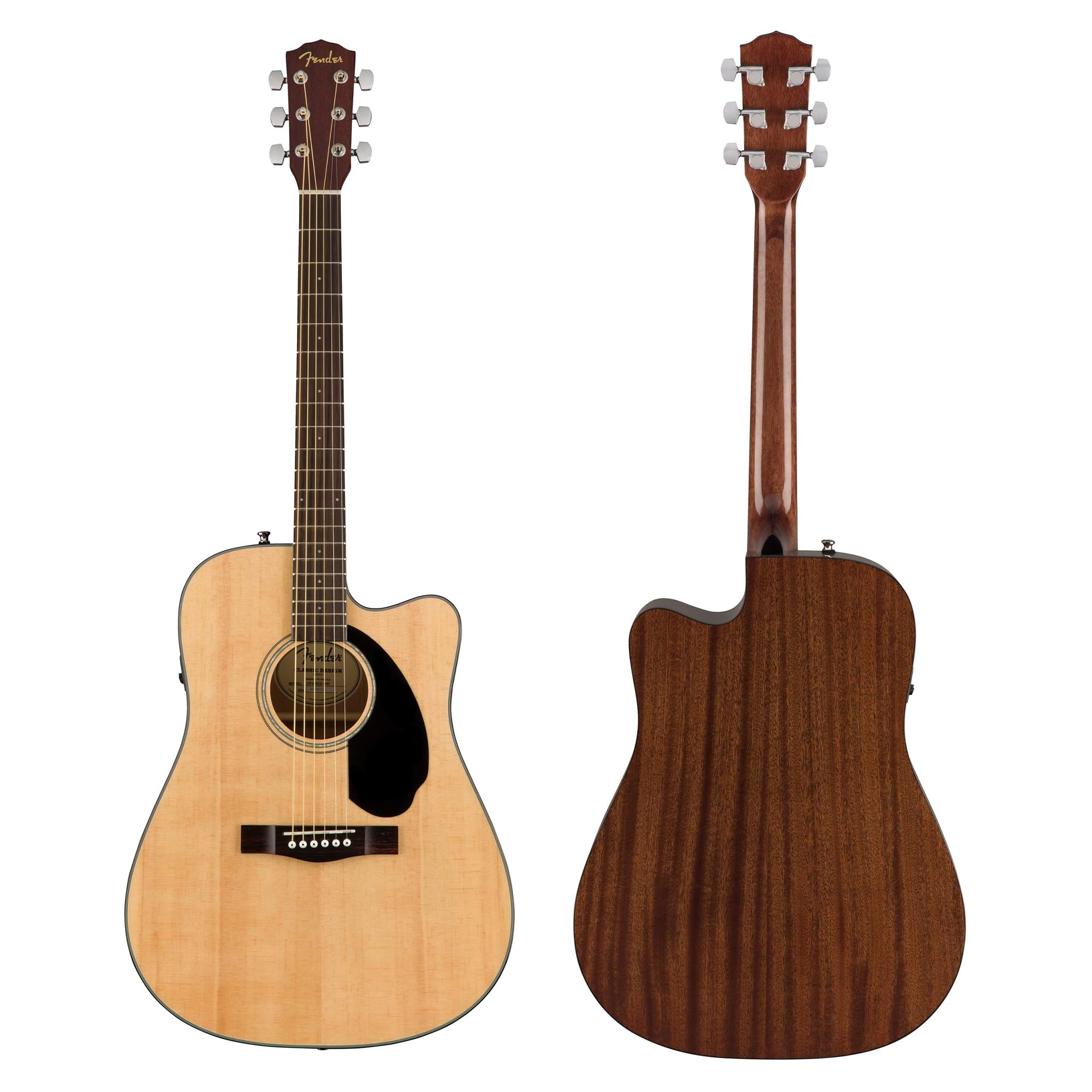 Fender CD-60SCE Solid Top Dreadnought Acoustic-Electric Guitar - Natural w/ Hard Case