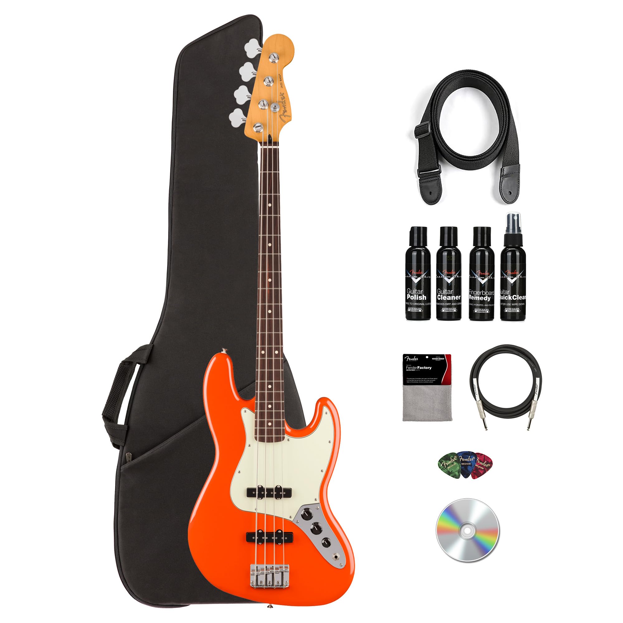 Fender Player II Jazz Bass - Rallye Orange w/ Gig Bag