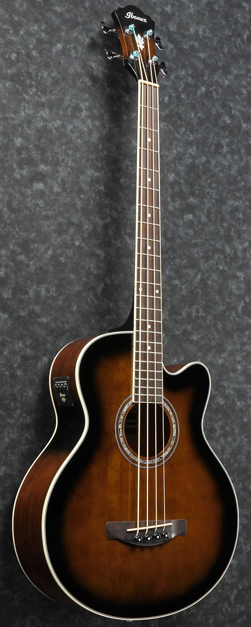 Ibanez AEB10E Acoustic-Electric Bass Guitar - Dark Violin Sunburst w/ Gig Bag
