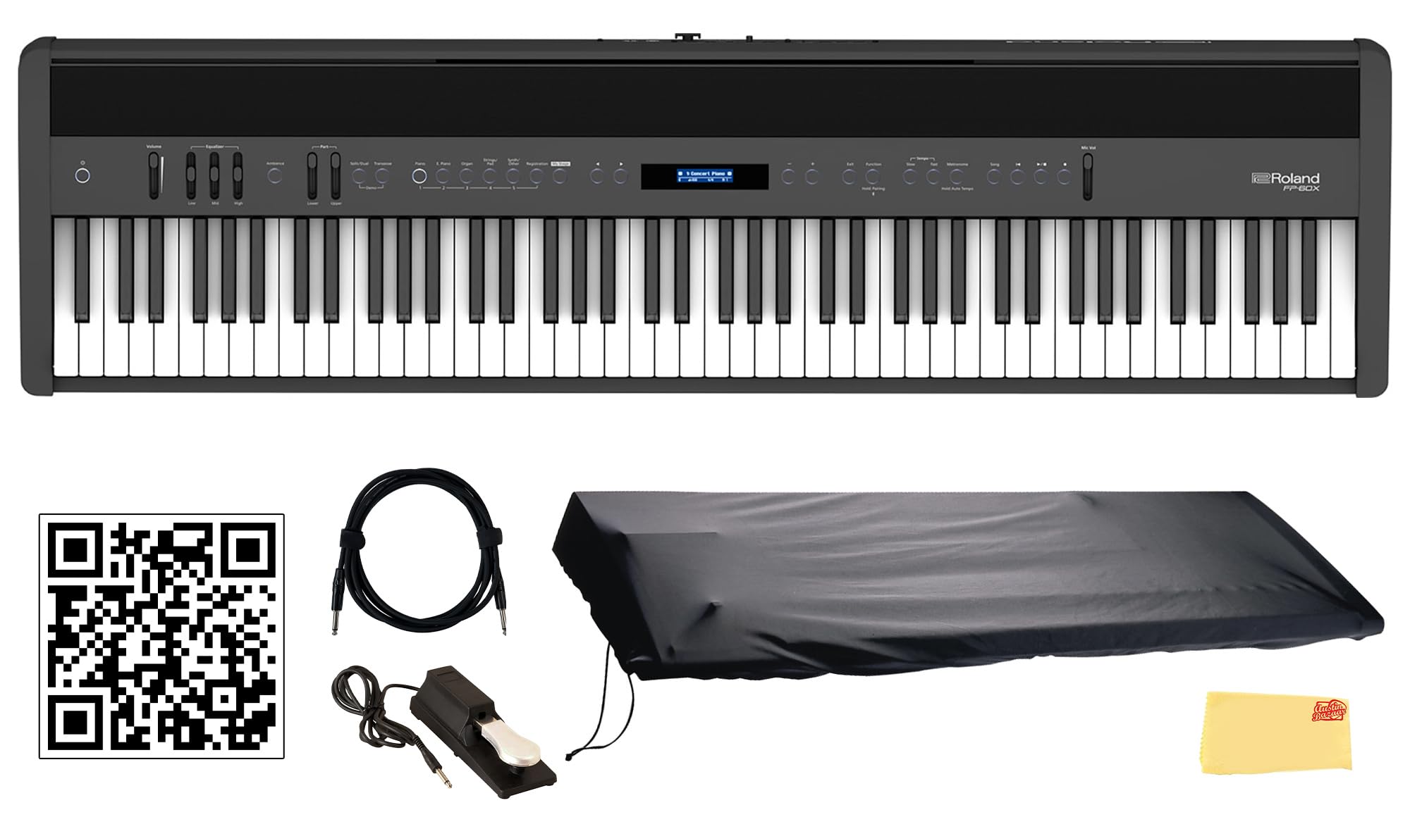 Roland FP-60X 88-Key Digital Piano - Black w/ Sustain Pedal