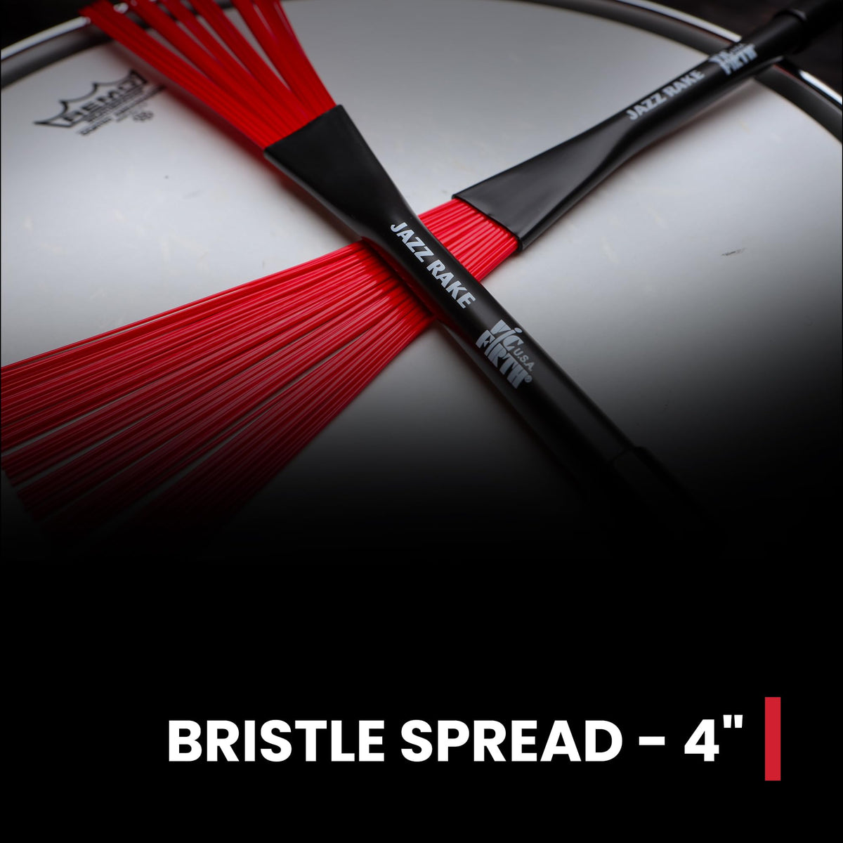 Vic Firth BJR Jazz Rake Brush - Red Plastic