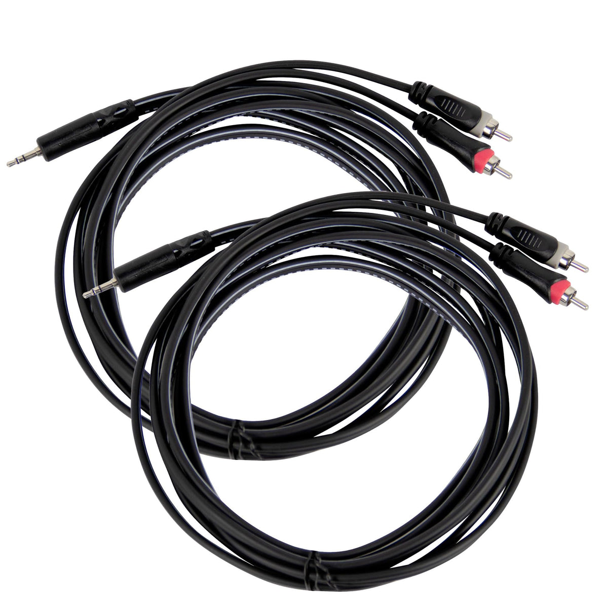 Gearlux 10-Foot TRS-to-Dual-RCA Stereo Breakout Cable - 2 Pack