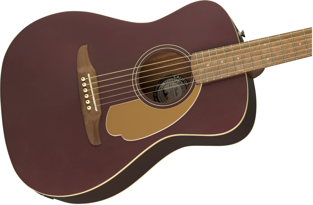 Fender Malibu Player Acoustic-Electric Guitar - Burgundy Satin w/ Gig Bag