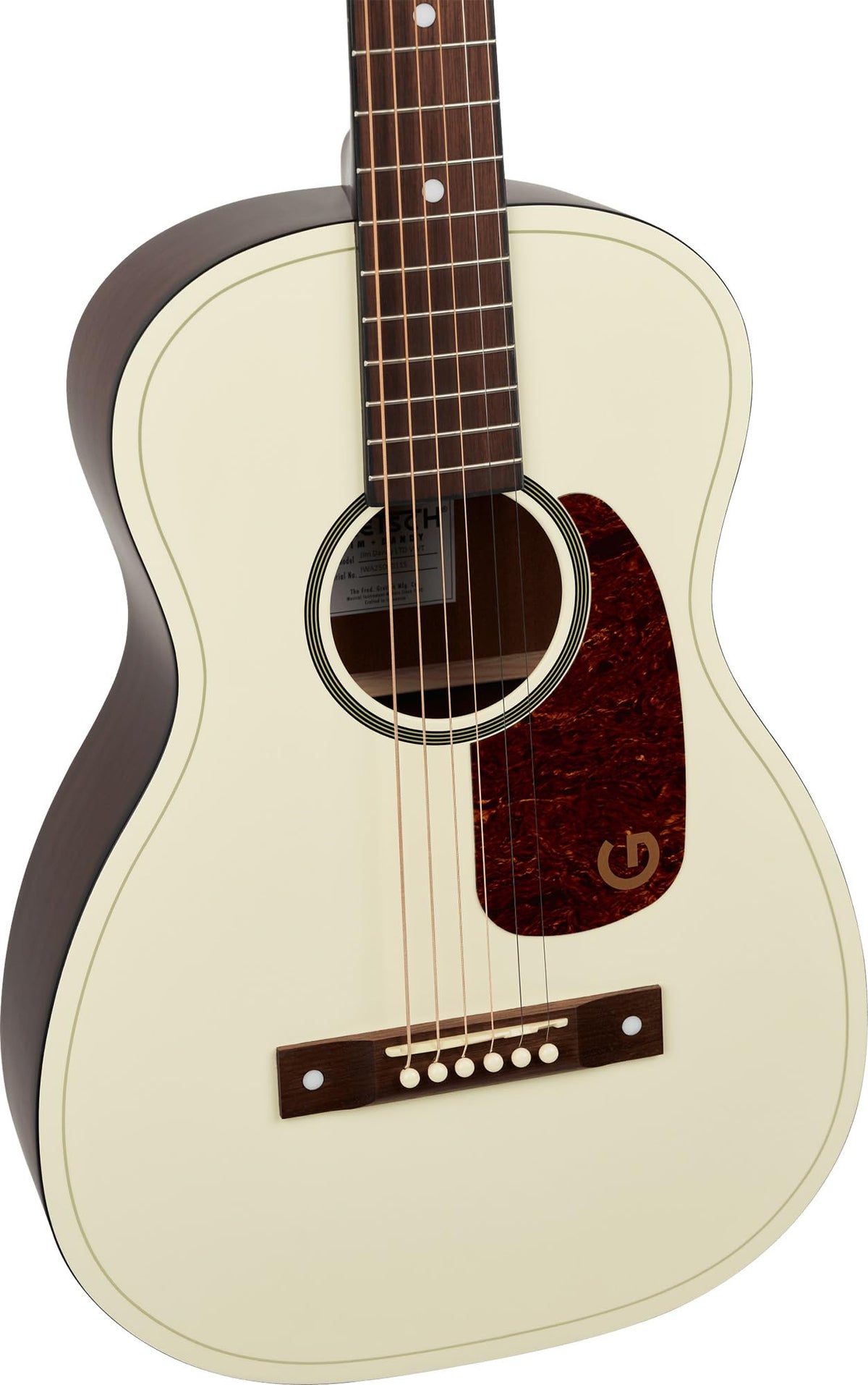Gretsch Jim Dandy Parlor Acoustic Guitar - Vintage White w/ Strap